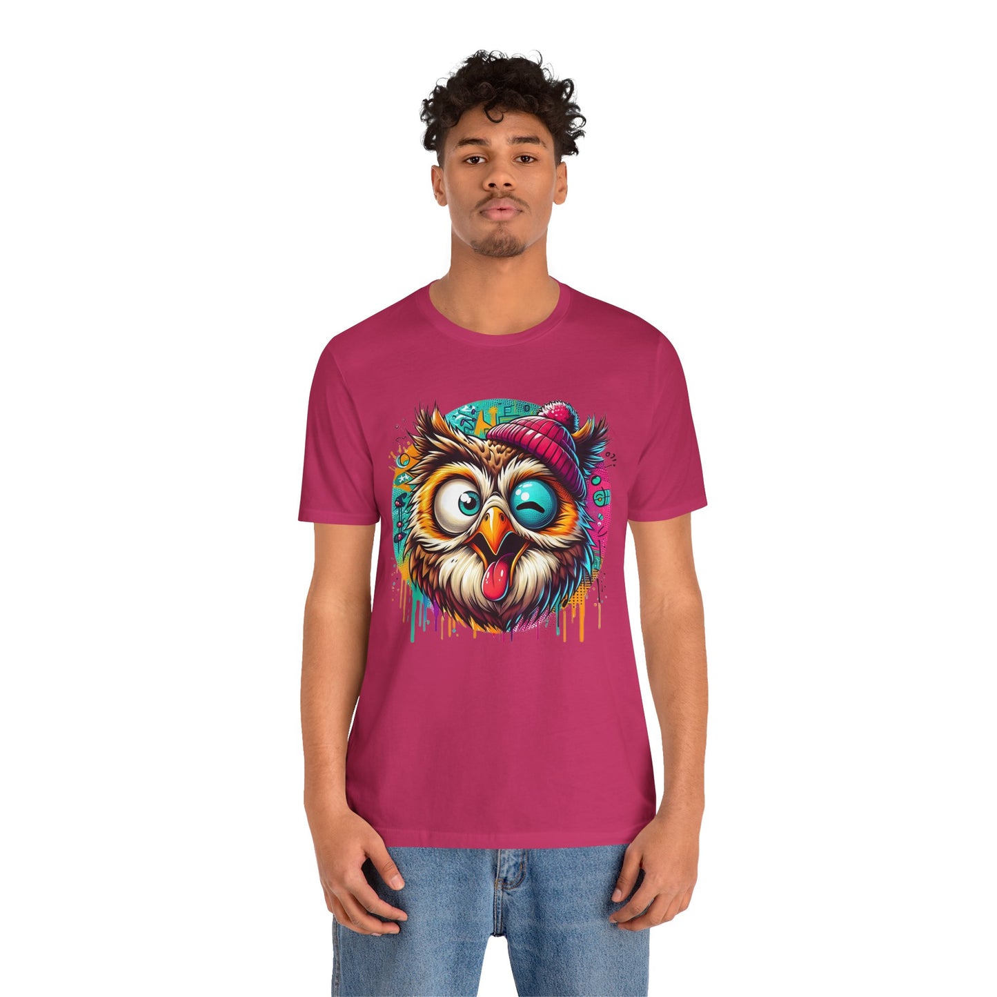 Colorful Owl Graphic Tee, Fun Owl Shirt, Funny Bird Shirt, Cute Cartoon Tees, Animal T-Shirt, Animal Tees, Art Design T-Shirt