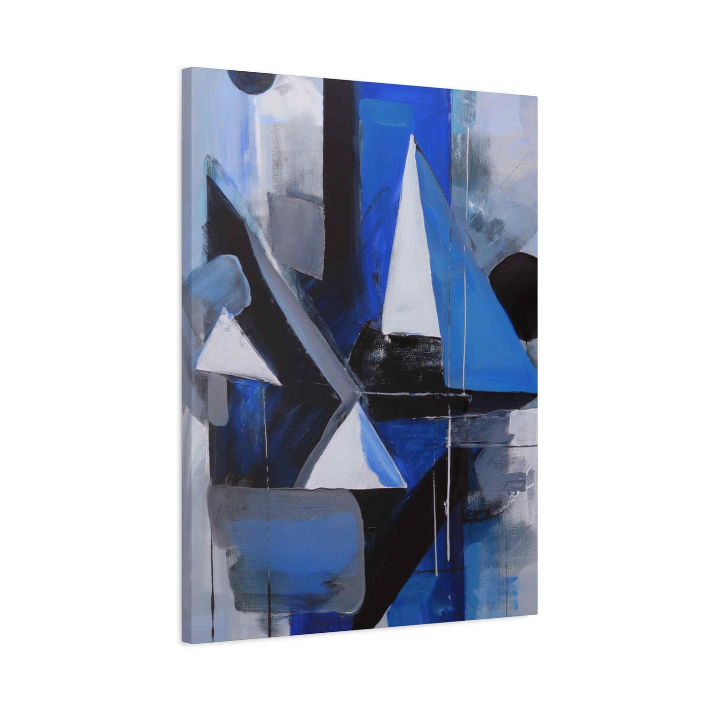 Blue Abstract Painting Print Canvas 20x24,20x30,24x30, 24x32,24x36,30x40, 32x48,36x48,40x60 Pine-Wood Inner Frame ABS-26
