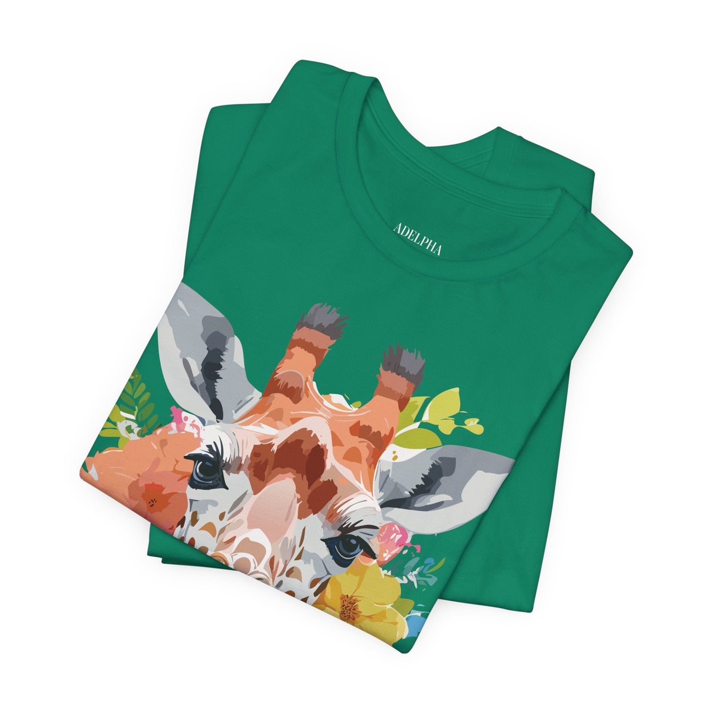 Giraffe Graphic Tee By Adelpha Unisex Vintage Inspired Art Design Short Sleeve Jersey Shirt