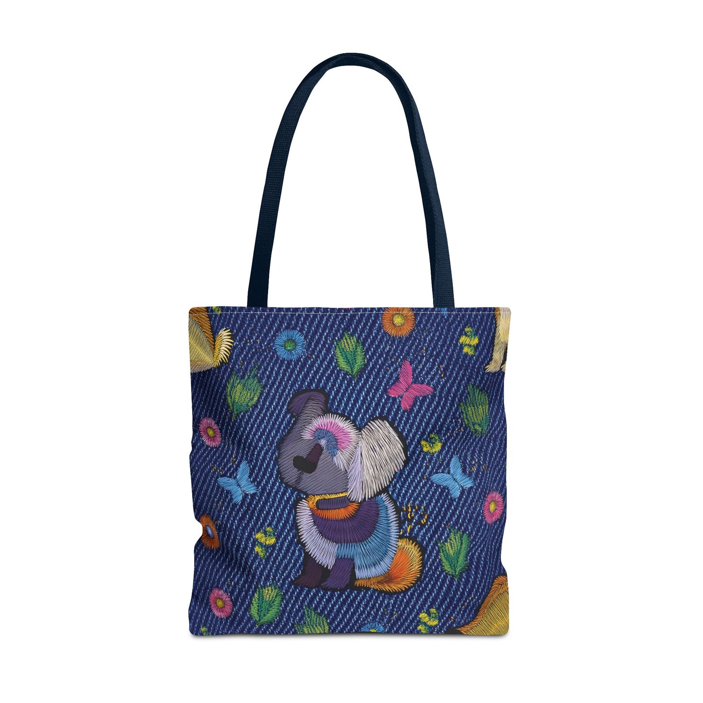 Denim Fabric Imitation Print Unisex Canvas Bag Poly Spun 3 Sizes Tote Bag 191-3