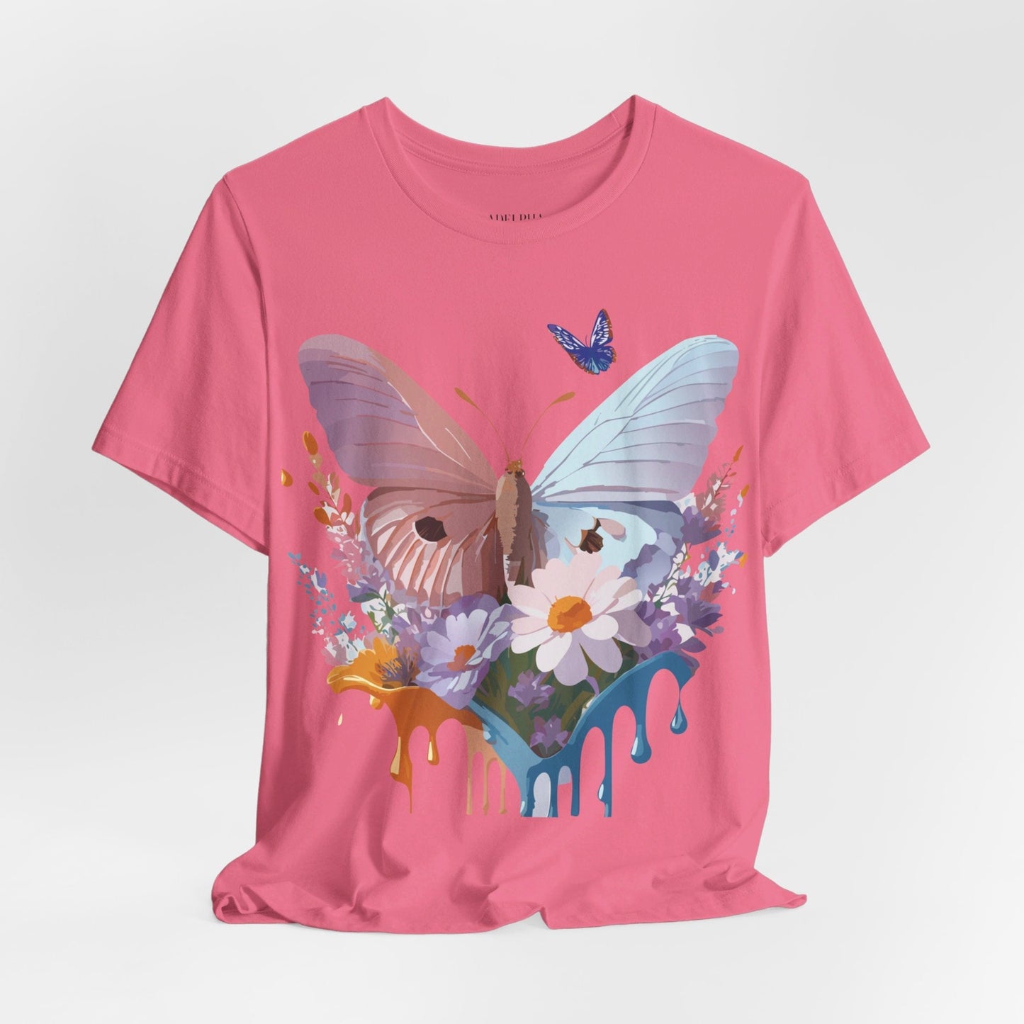 Butterfly Graphic Unisex 100 Cotton Lightweight Vintage Floral Design Jersey Tee 69