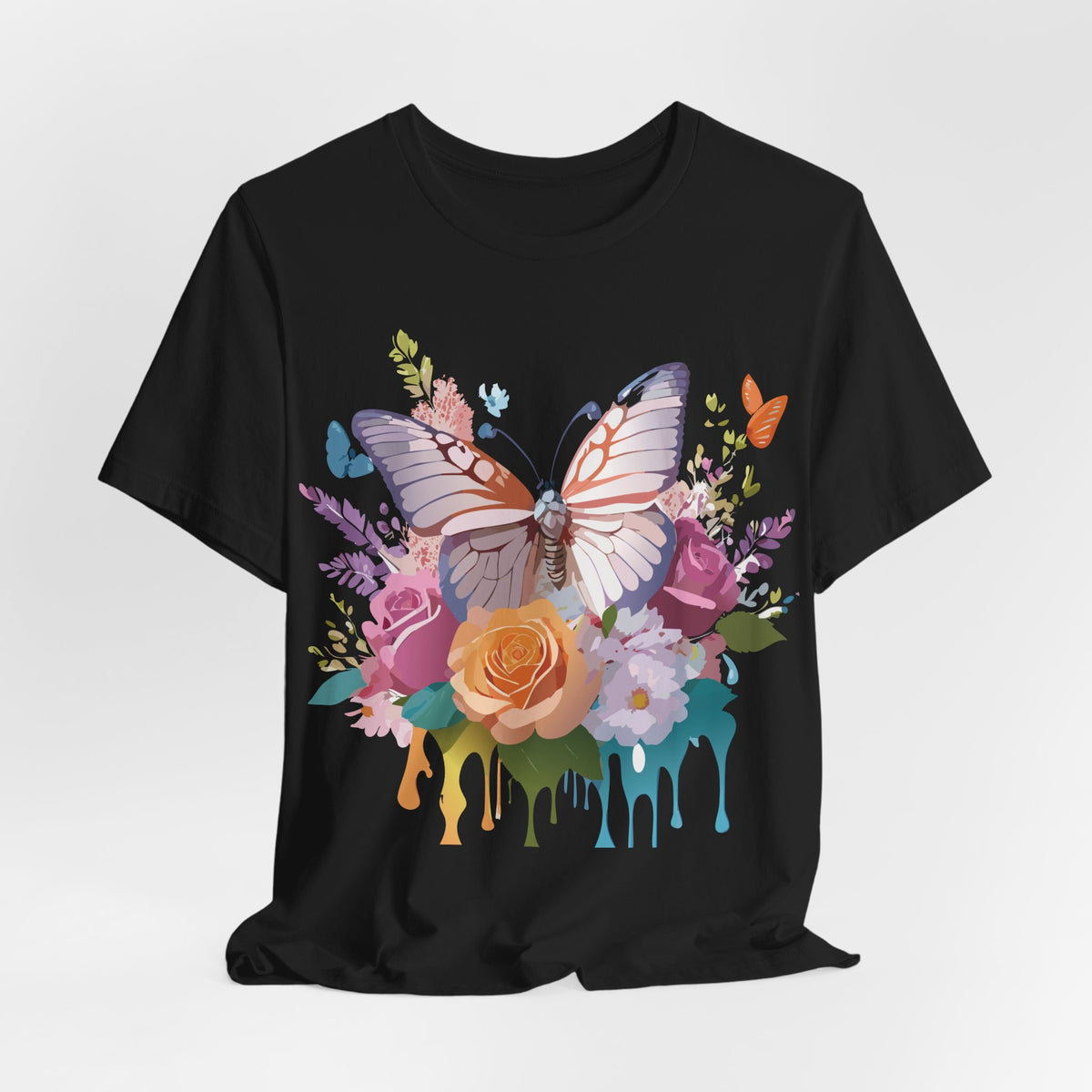 Butterfly Graphic Unisex Cotton Bella+Canvas Tee with Art Design n78