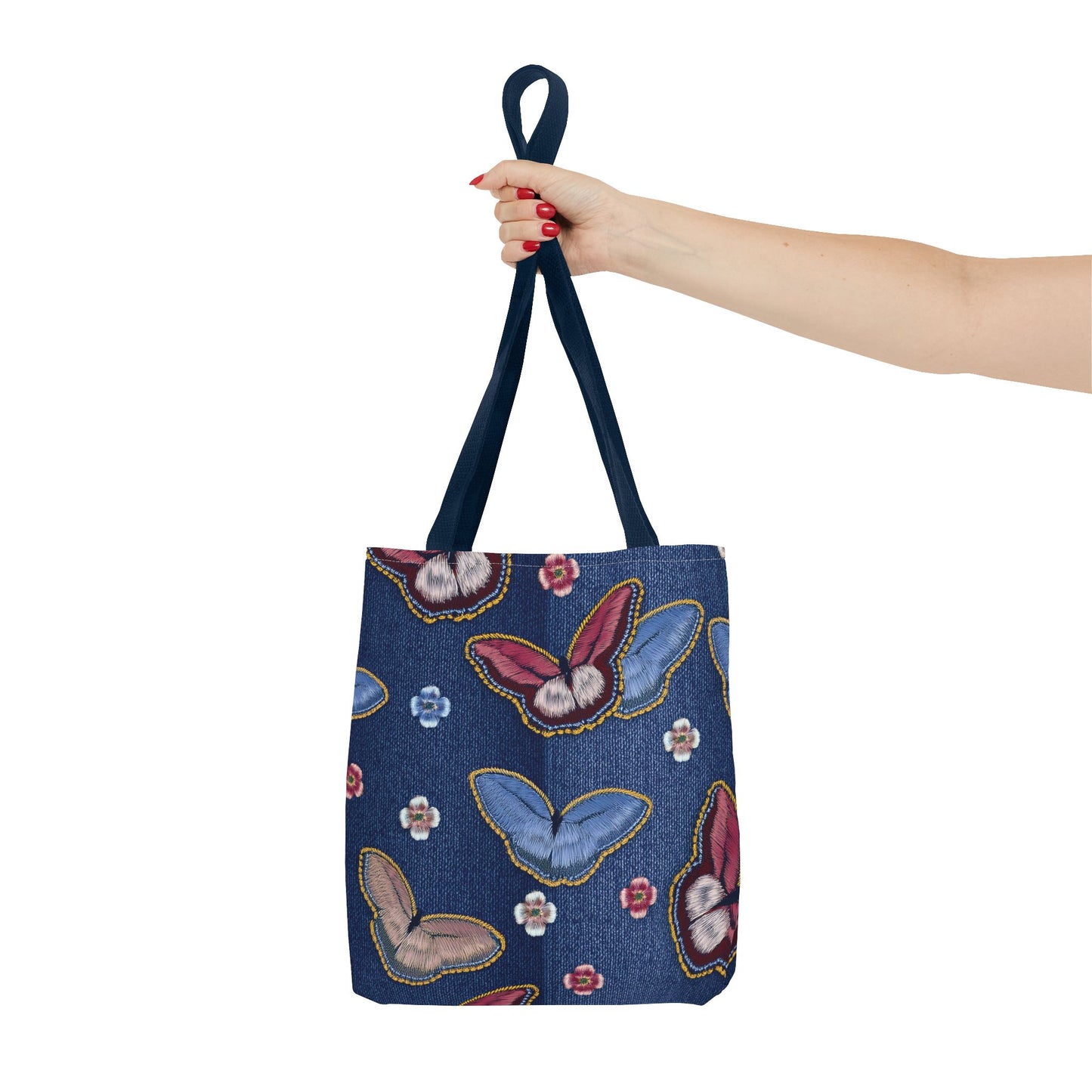 Denim Fabric Imitation Print Unisex Canvas Bag Poly Spun 3 Sizes Tote Bag 180