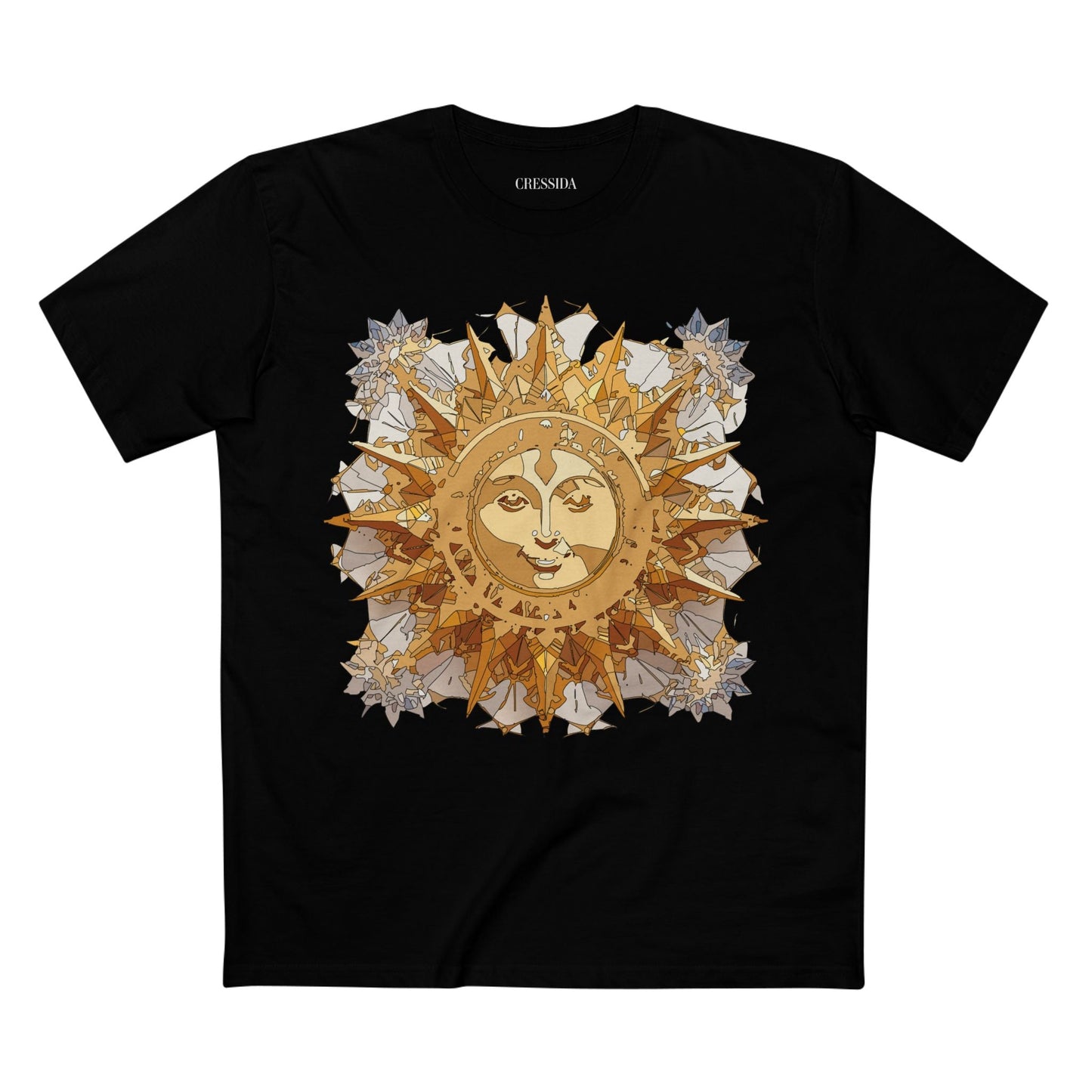 Gold Sun Graphic Unisex 100 Cotton T-Shirt with Golden Art Design 17