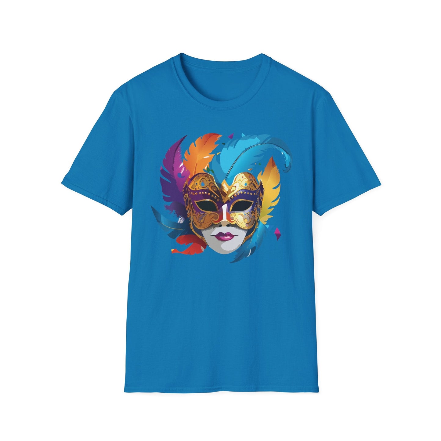 Mask Tee Shirt Unisex Short Sleeve Cotton Tee Art Design Masquerade Gildan Softstyle 64000