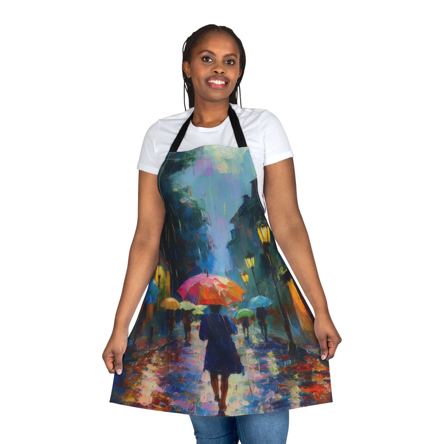 Rainy City 100% Polyester Stain-resistant 31.5 x 25.6 | Art Print Canvas Apron 3