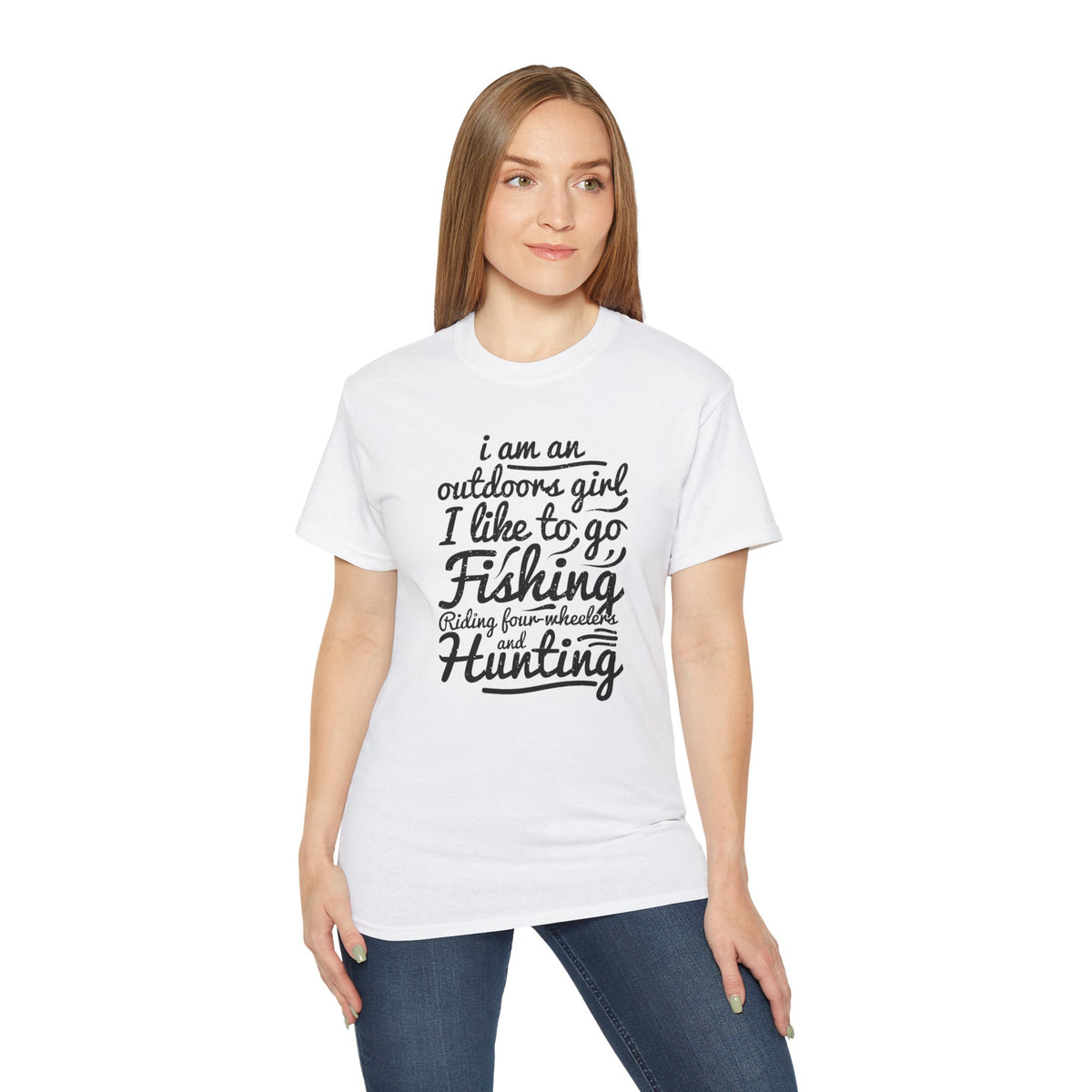 Outdoors Girl I Like To Go Fishing Hunting T-Shirt | Women's Fishing Shirt