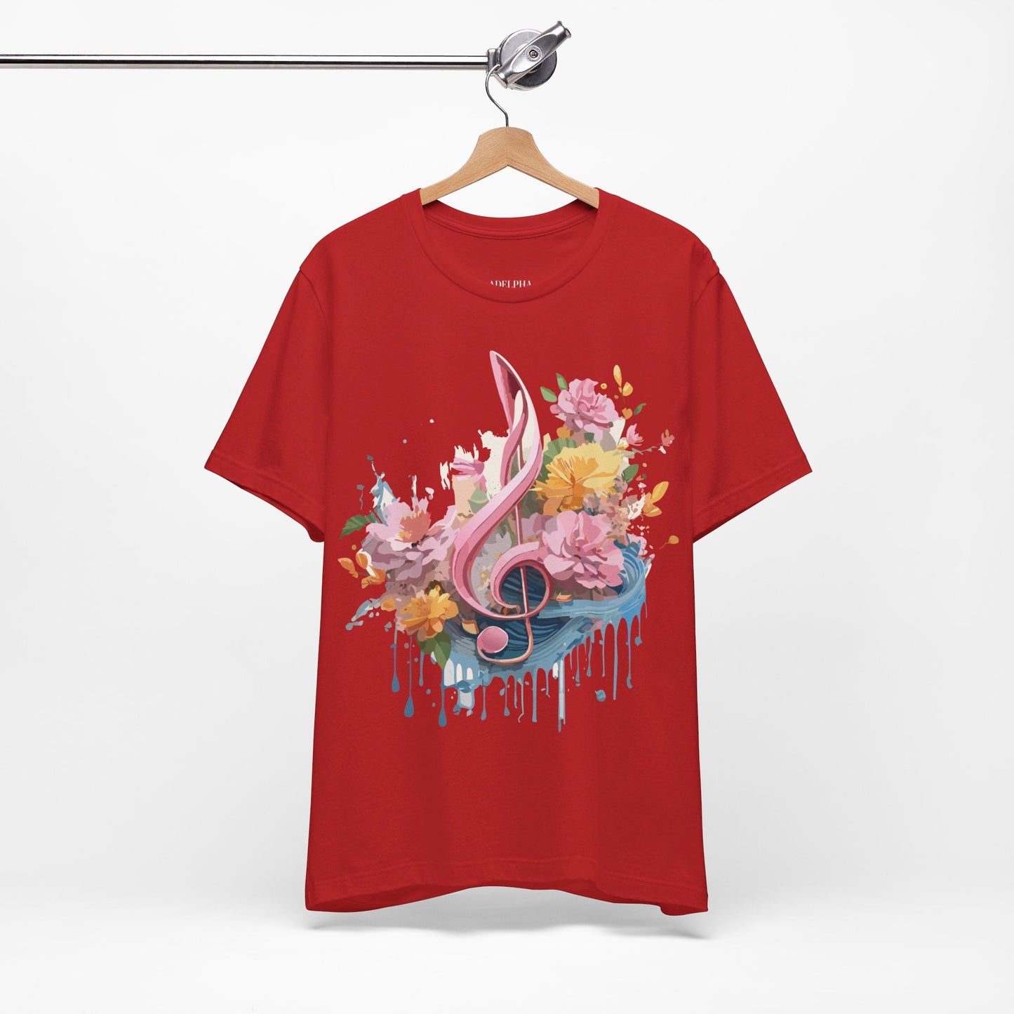 Music Graphic Unisex 100 Cotton Vintage Art with Musical Elements Tee 139