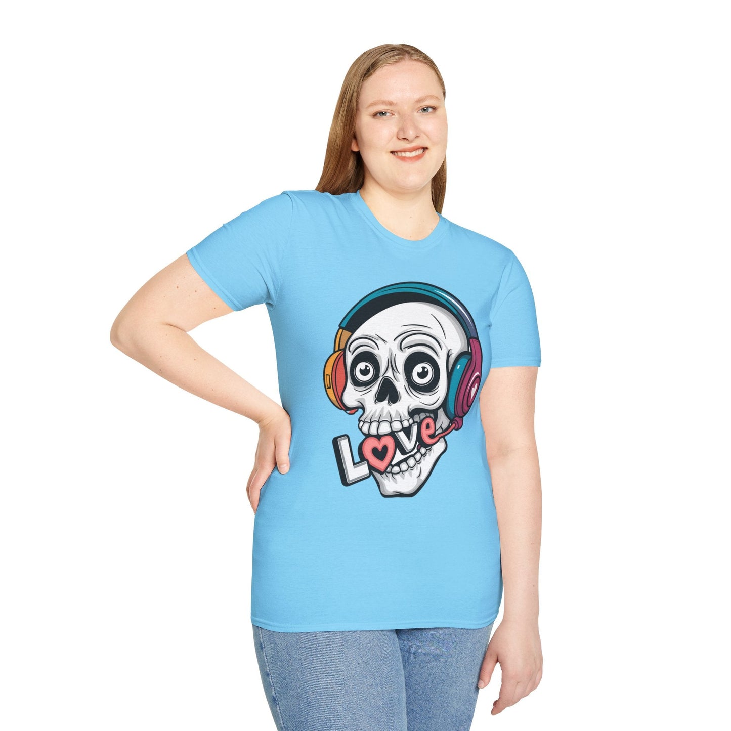 Skull Tee Shirt Unisex Skeleton Shirt With Skull Artwork Gildan Softstyle Cotton Tee
