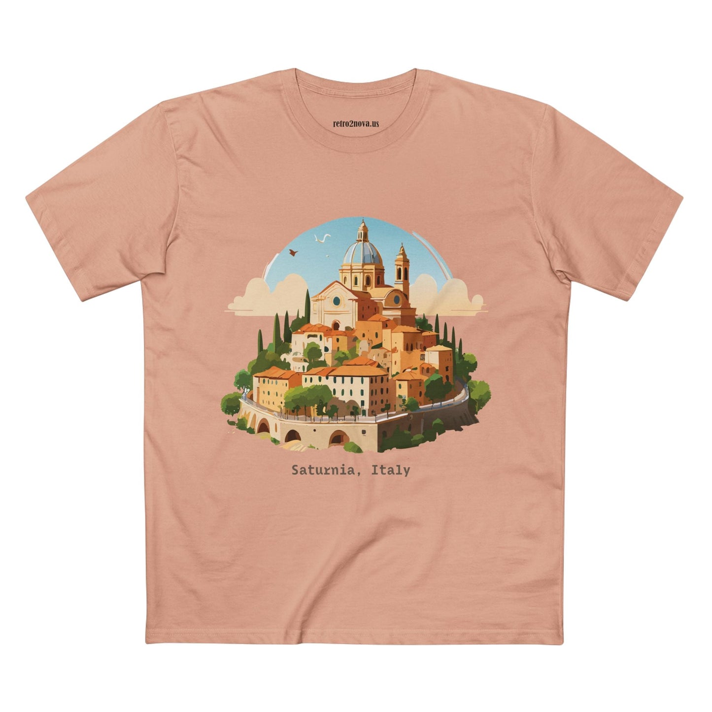 Italy Travel Shirt Unisex Premium Cotton Art Tee By Retro2Nova TT64 For Everyday Comfort