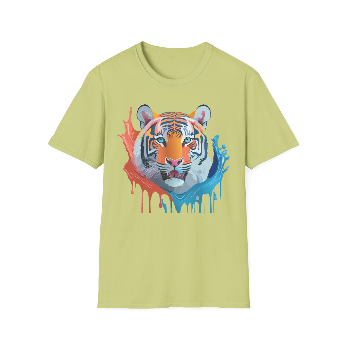 Color Splash Tiger T-Shirt | Watercolor Tiger Face Tee