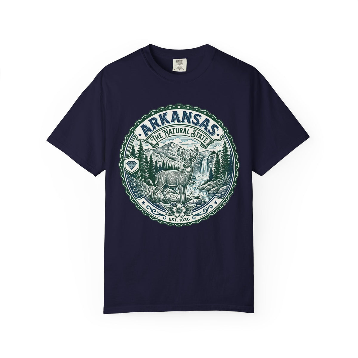 Arkansas Graphic Heavyweight Garment-Dyed Travel Tourist Graphic Gift Tee Unisex 100 Cotton Comfort Colors T-Shirt