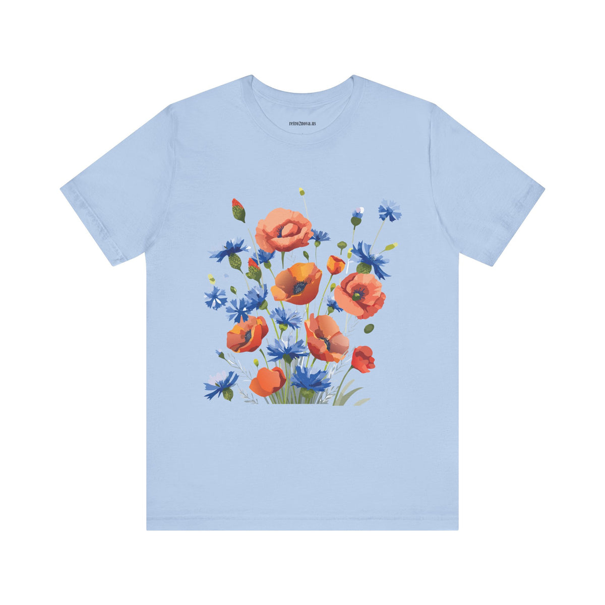 Floral Graphic Unisex Cotton Bella+Canvas Tee with Flowers Design ab8