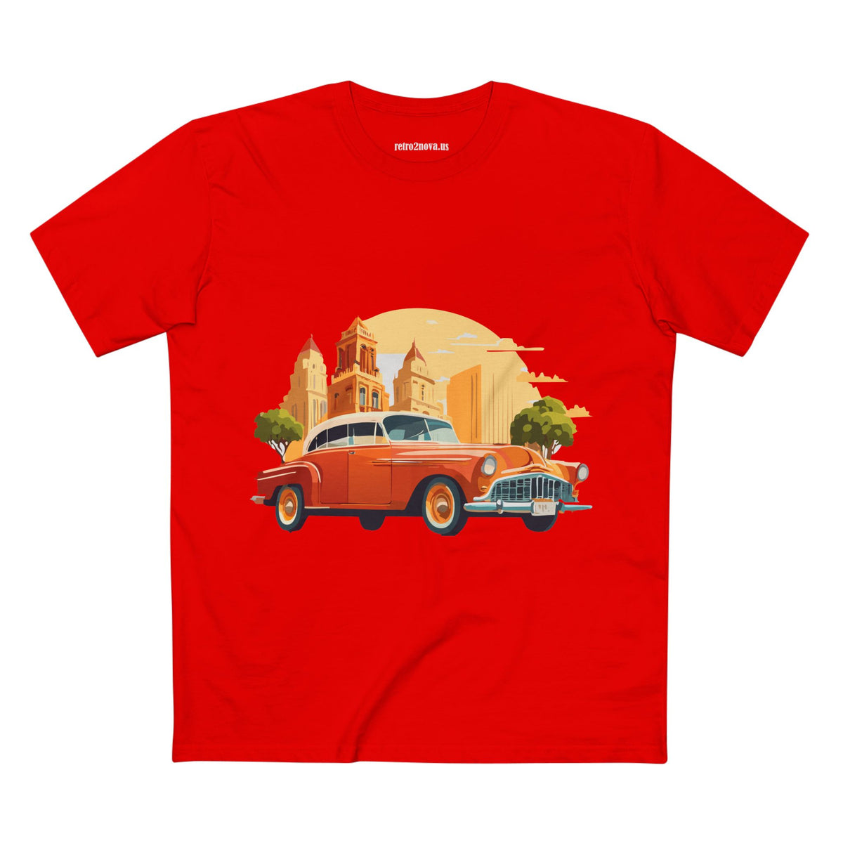 Retro Car Vintage Graphic Tee Staple Unisex 100 Cotton Tee Shirt - RC-21
