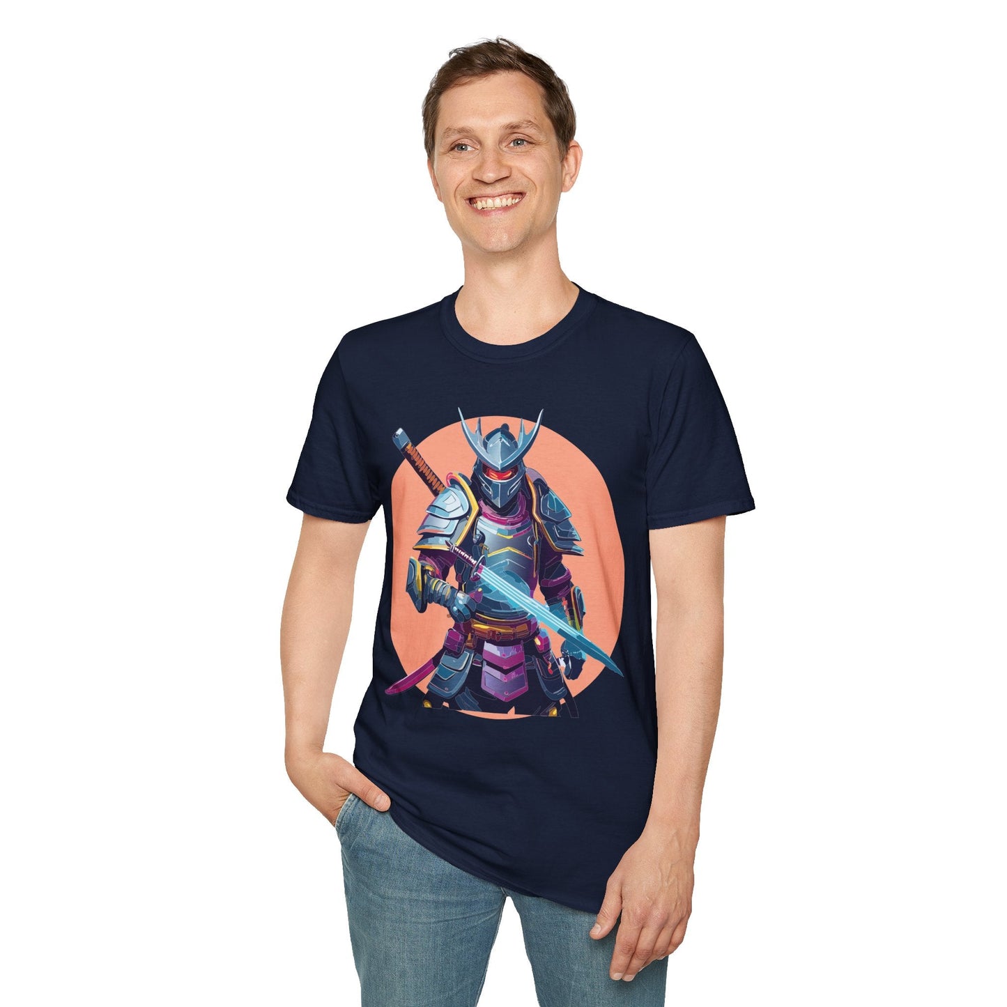 Samurai Shirt Unisex Tee Gildan Softstyle 64000 One Hundred Percent Ring Spun Cotton Comfort
