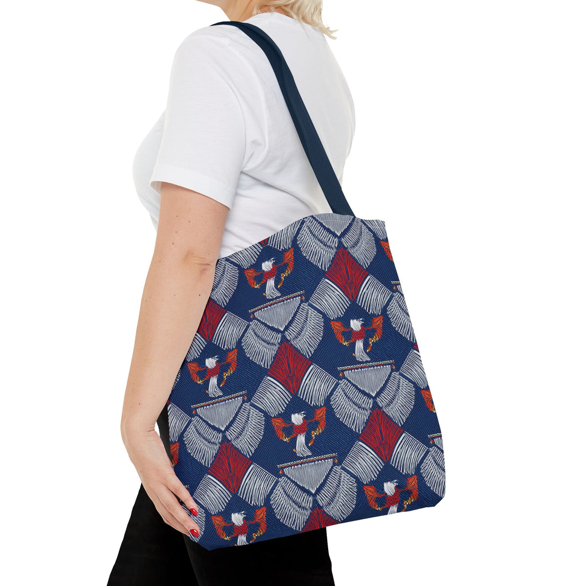 4th of July Graphic Denim Fabric Imitation Print Unisex Canvas Bag Poly Spun 3 Sizes Tote Bag 200-3