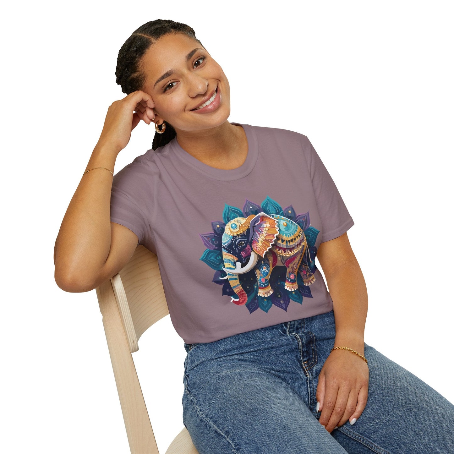 Elephant T Shirt Unisex Softstyle Cotton Tee Gildan 64000 Comfortable Everyday Wear