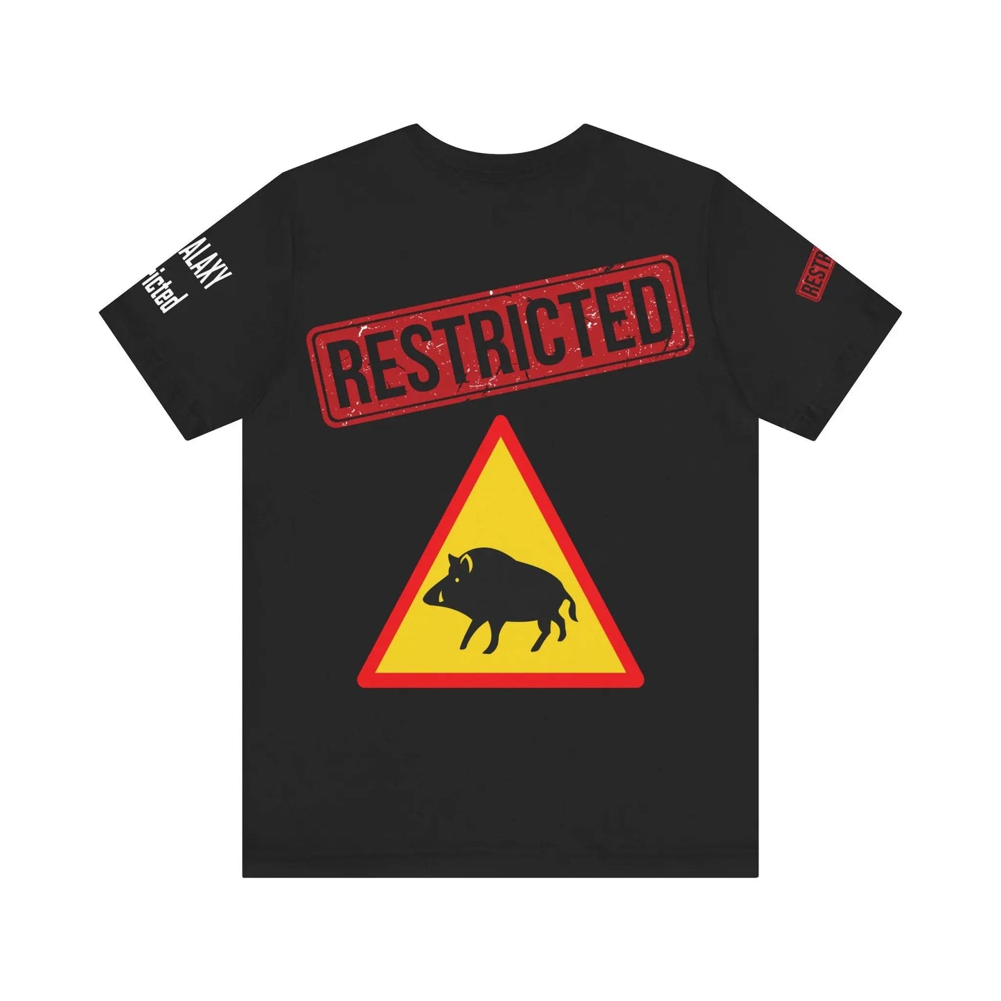 Tee Shirt With Red Stamp From Bad Galaxy Made To Order 100 Percent Cotton USA Printed With Eco Inks