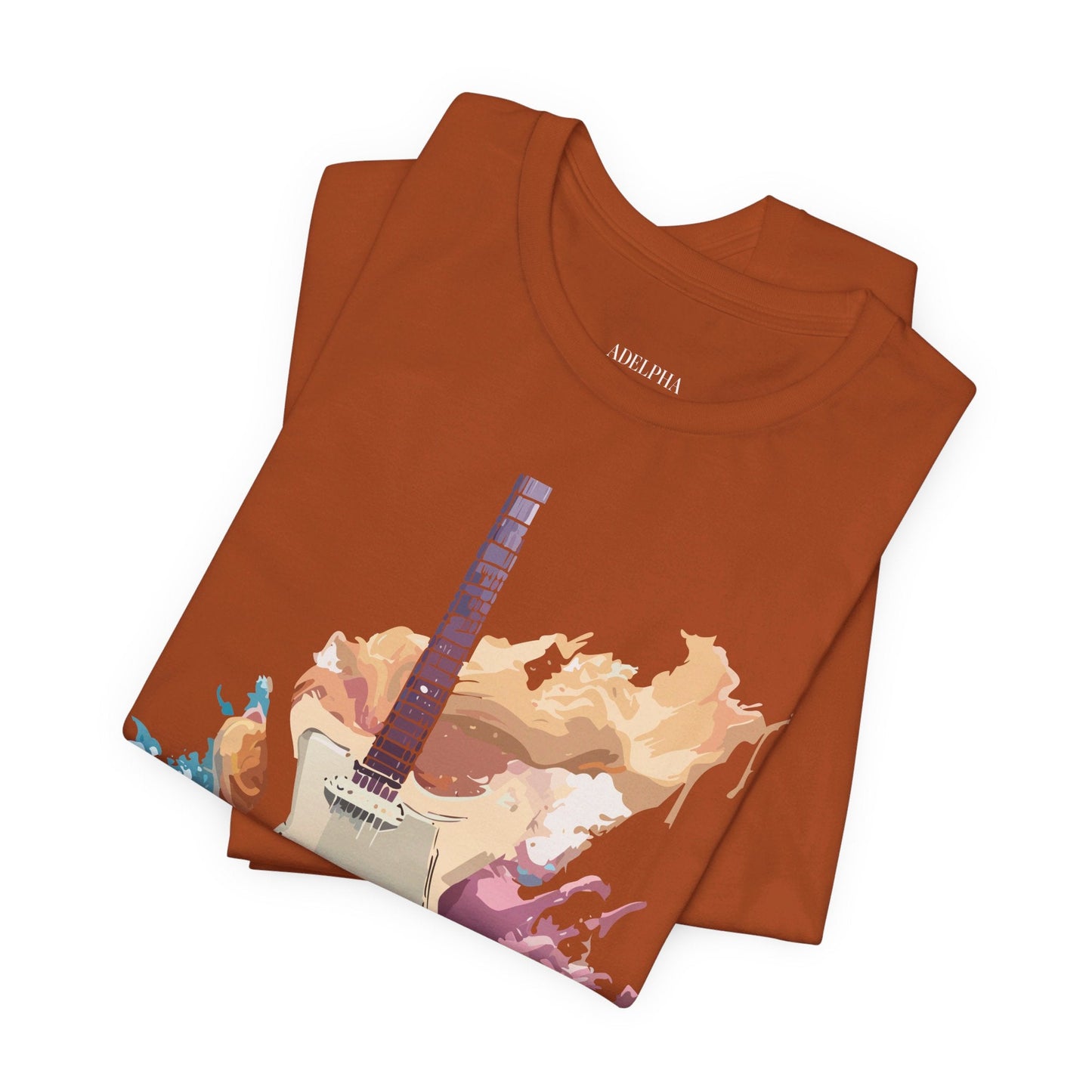 Music Graphic Unisex 100 Cotton Vintage Art with Musical Elements Tee 49