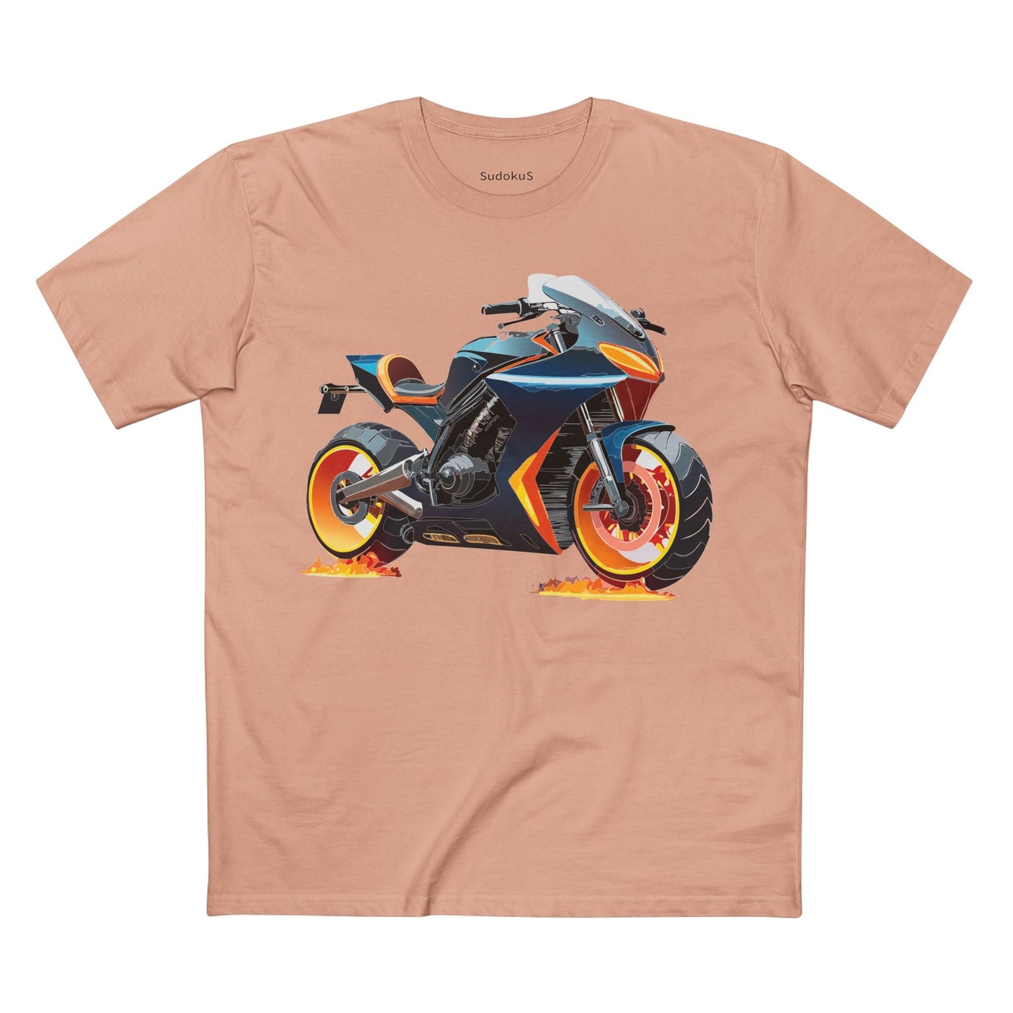 Moto Bike Graphic Unisex 100 Cotton Staple Tee 25