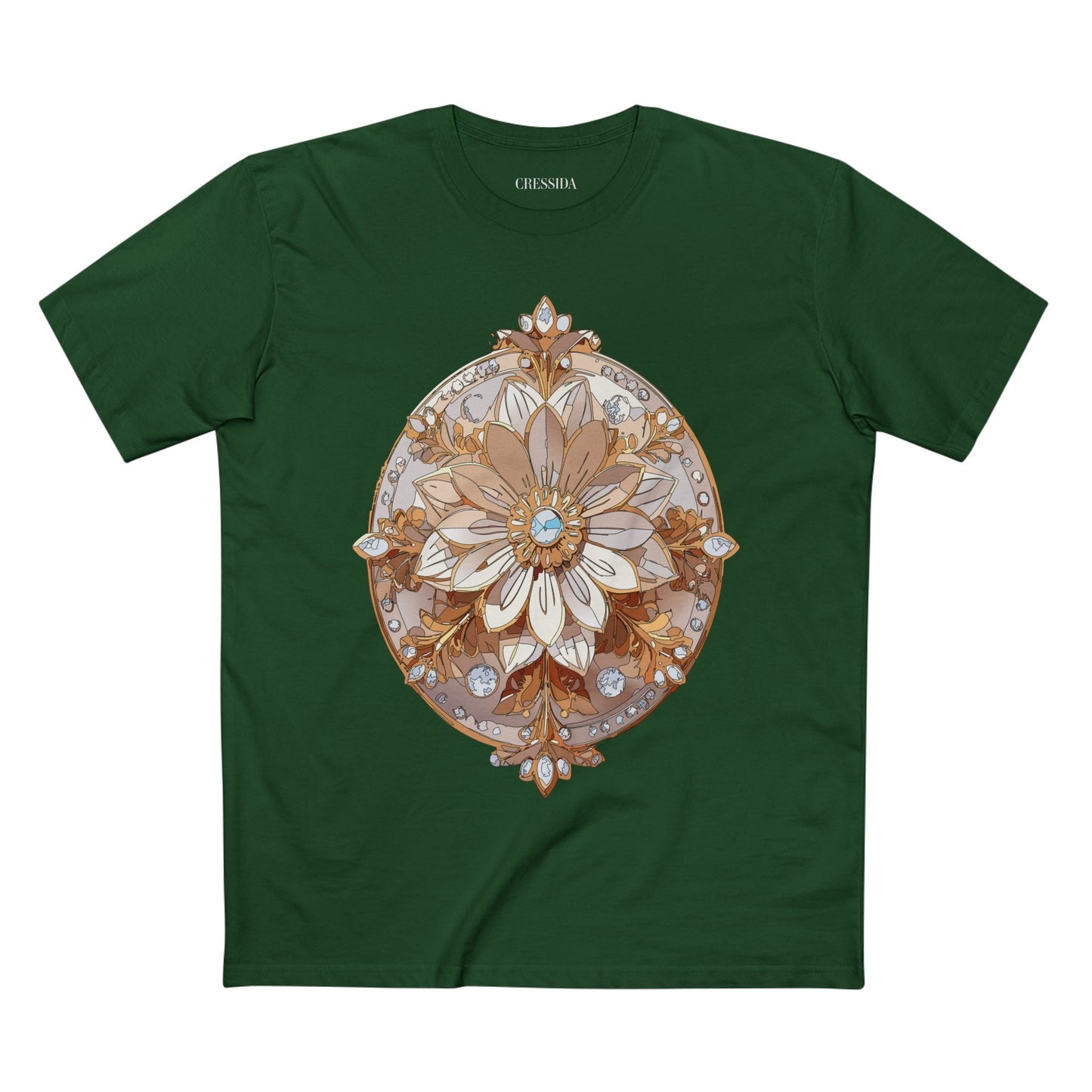 Floral Graphic T-Shirt Unisex 100 Cotton Art Design with Antique Flowers Tee 12