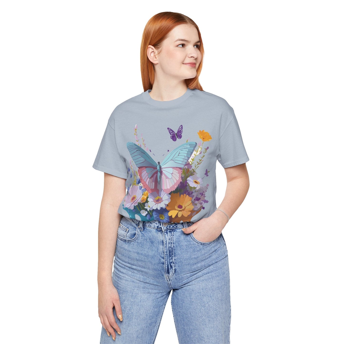 Butterfly Graphic Tee Unisex Short Sleeve Jersey Vintage Artwork Adelpha