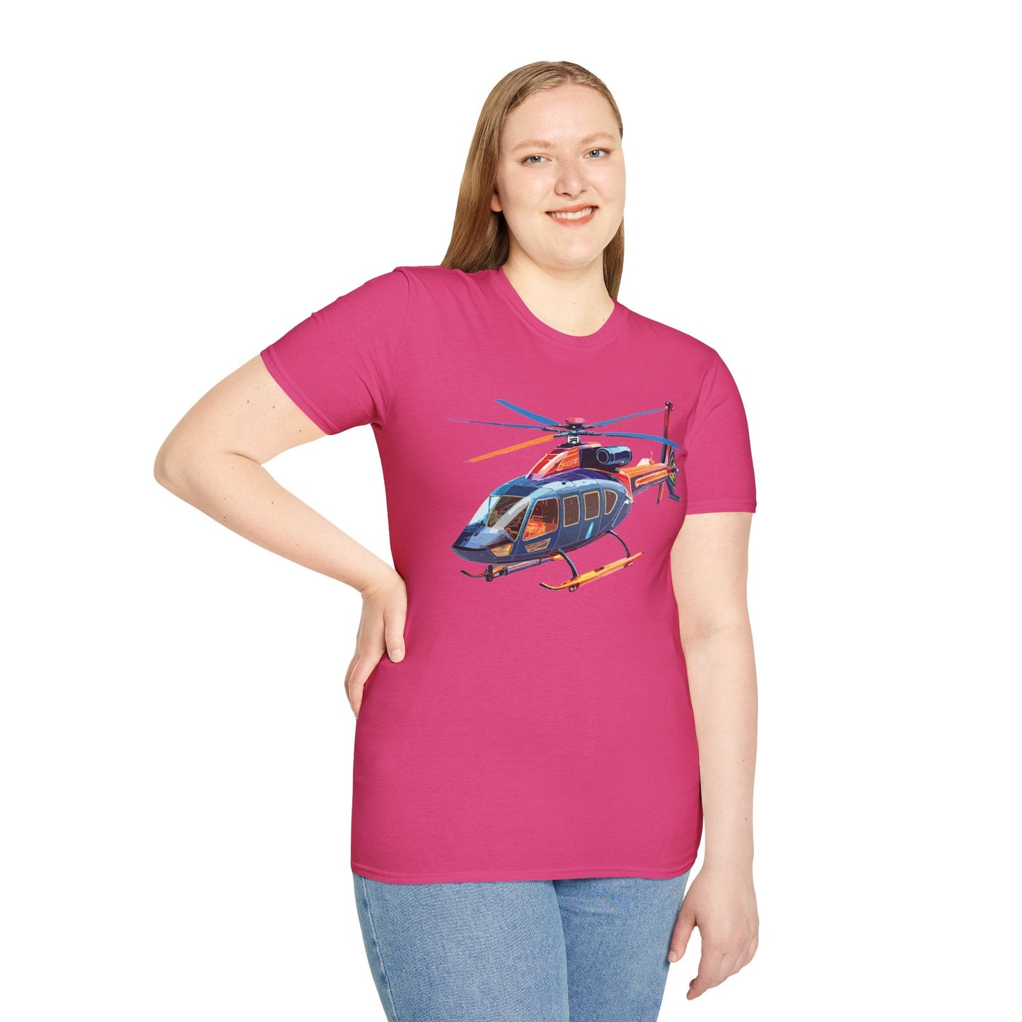 Chopper Helicopter Graphic Unisex Cotton Softstyle Short Sleeve Tee 4