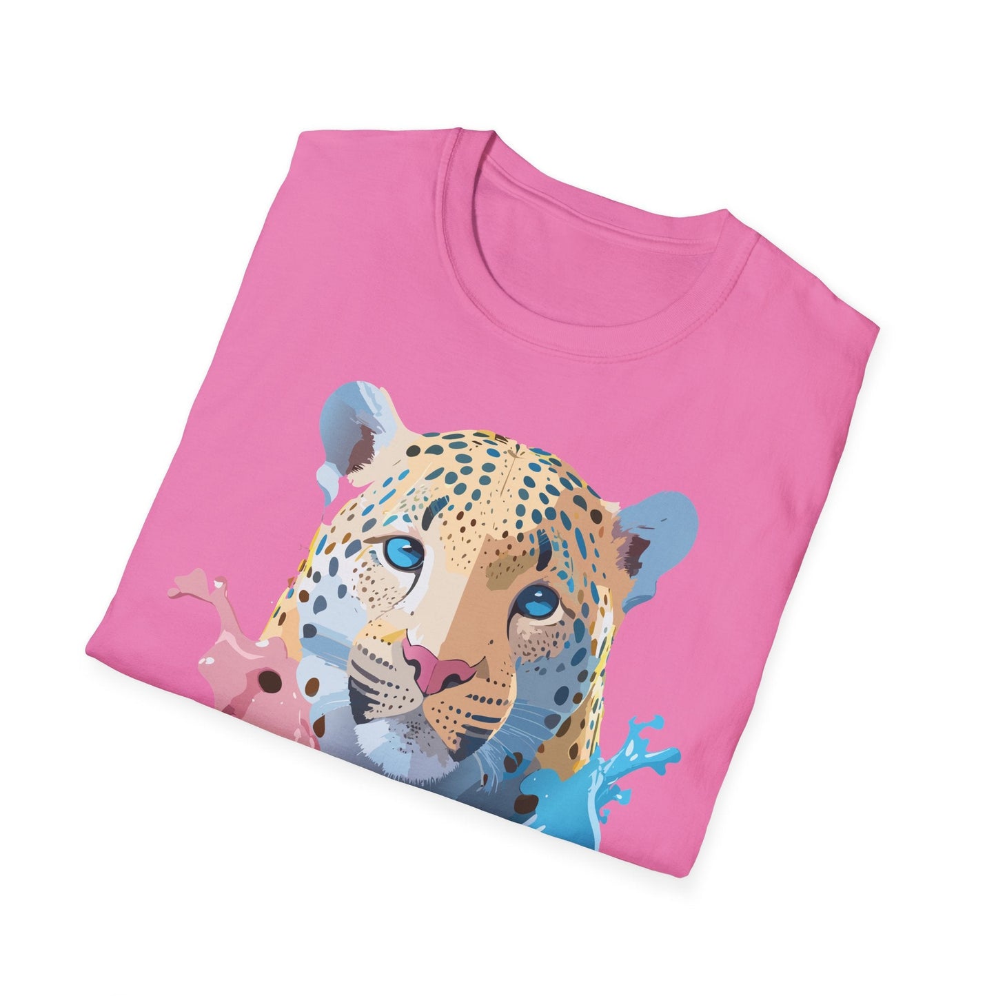 Unisex Cheetah Print Gildan Softstyle 64000 Short Sleeve T Shirt