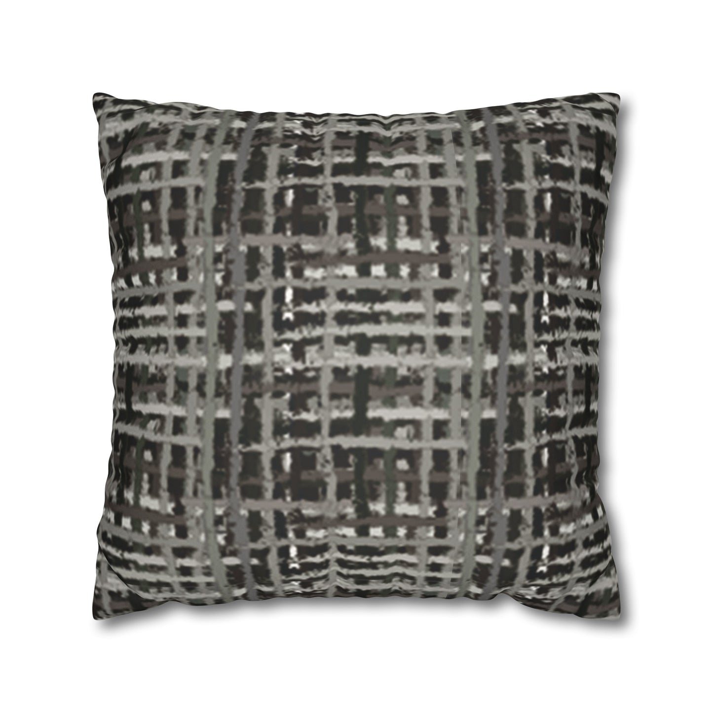 Faux Suede Pillowcase with Abstract print