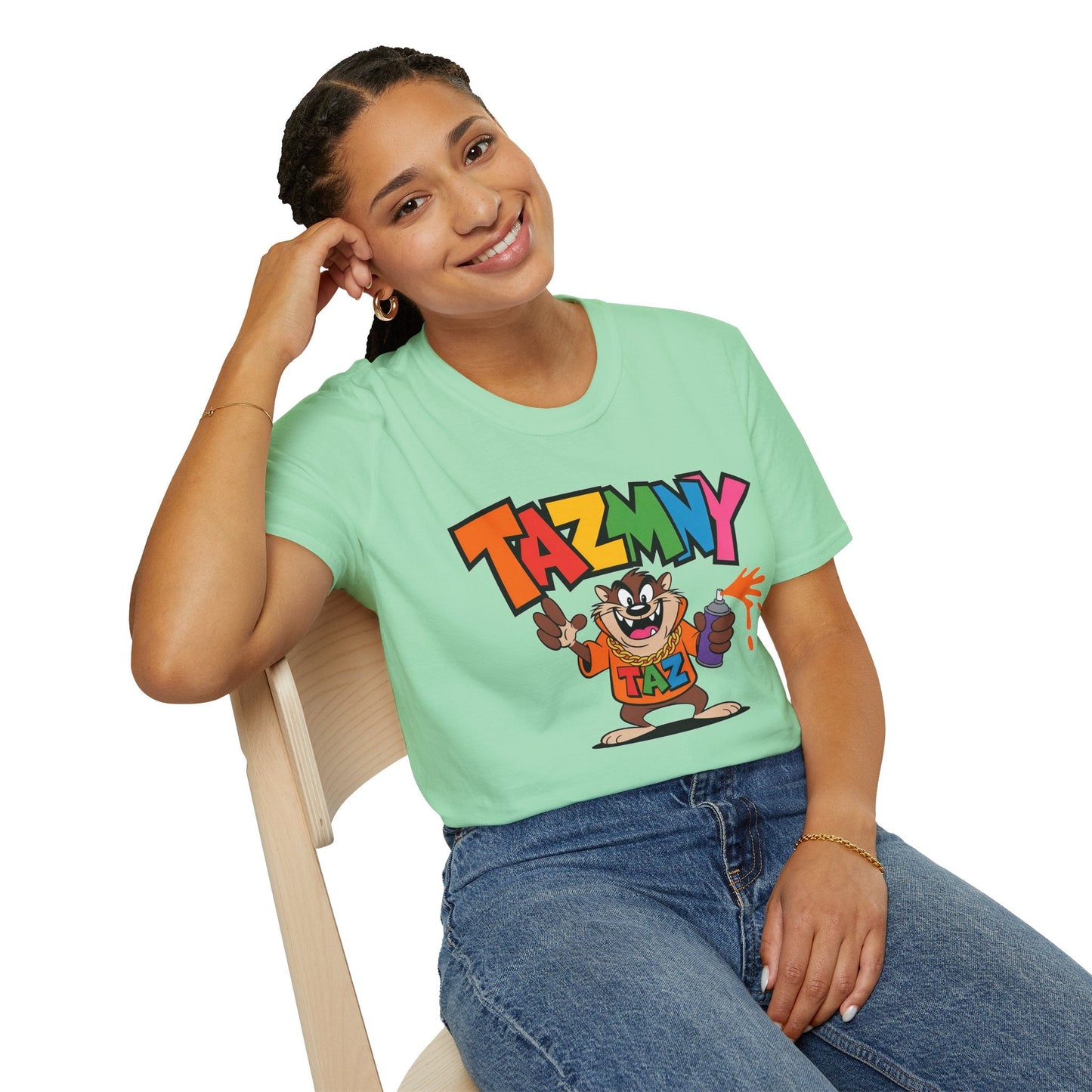Unisex Cartoon T Shirt With Animation Print Funny Animals Softstyle Tee From Gildan 64000