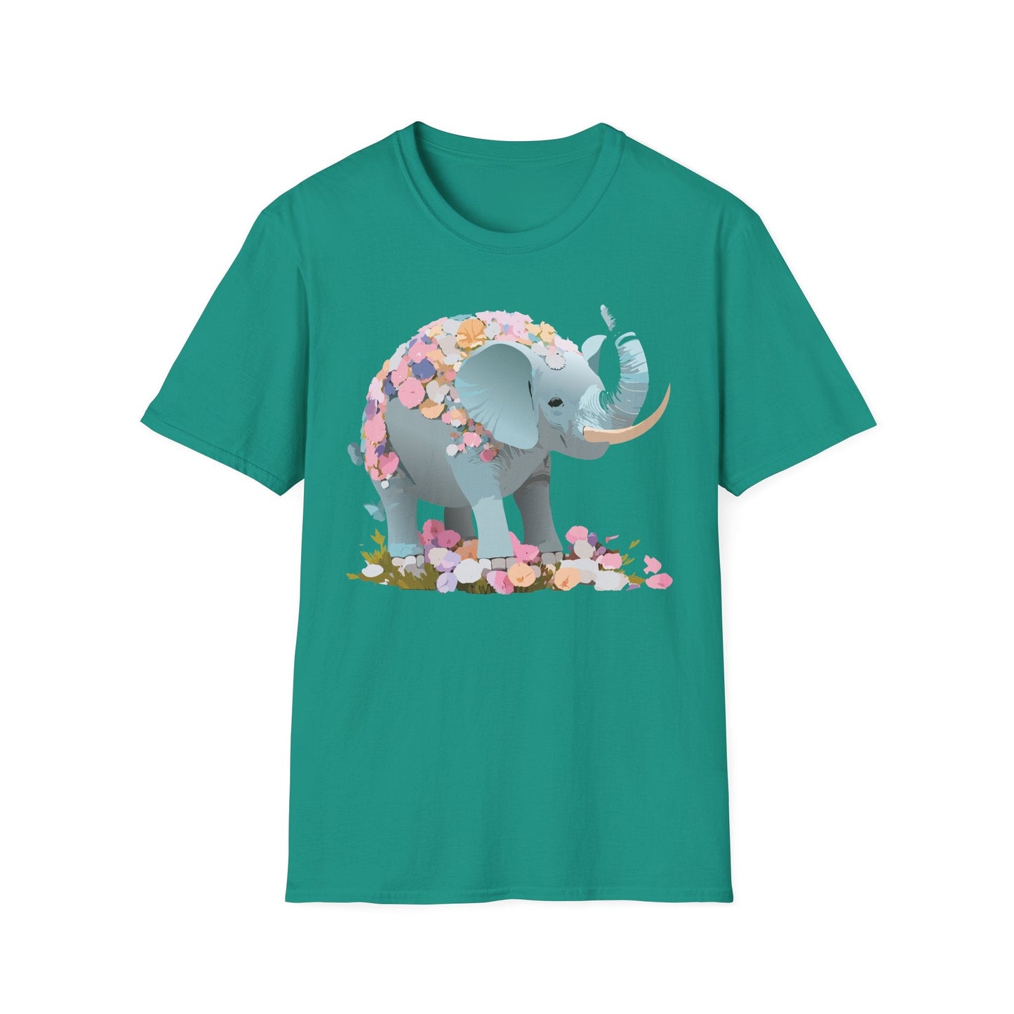 Elephant Graphic T Shirt Gildan Softstyle Unisex Cotton Tee With Elephant Print Design Artwork