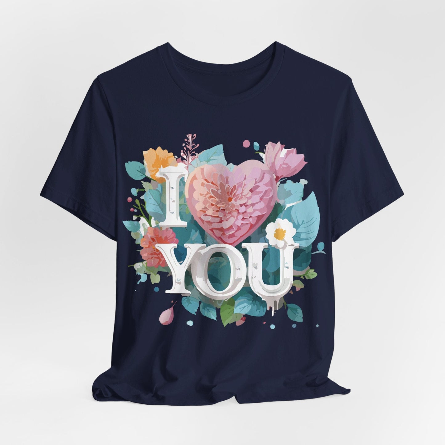 Valentine Day Graphic Unisex 100 Cotton Vintage Artwork with Love and Flower Design Tee 9
