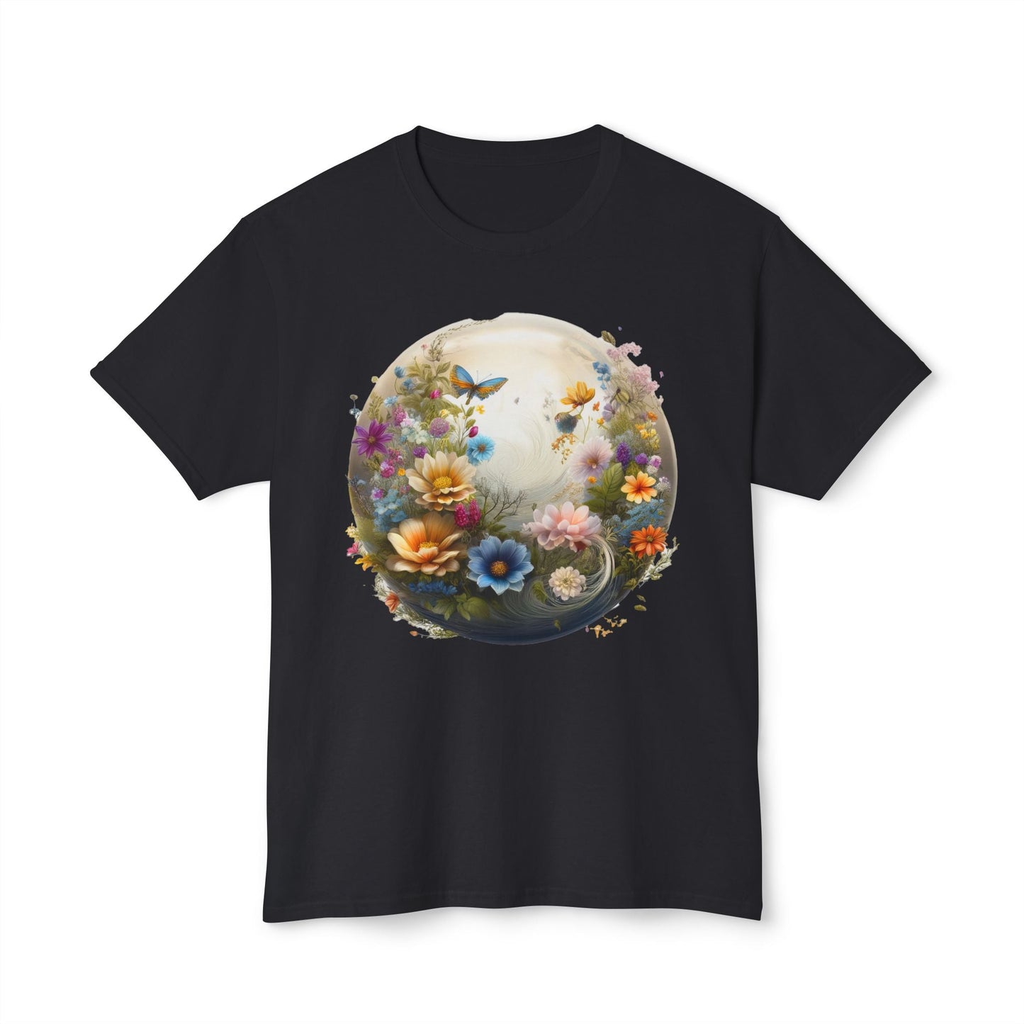 Unisex Floral T Shirt With Art Print HD Cotton Vintage Flowers Tee Shirt Soft Breathable Comfort