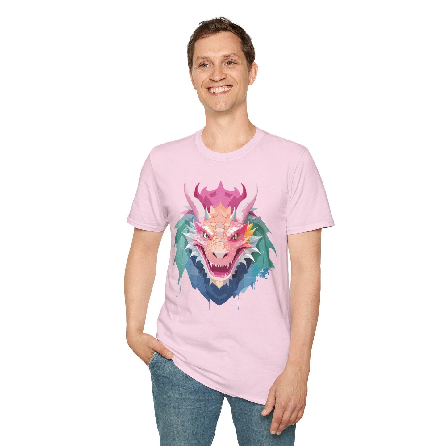 Dragon Graphic Unisex Cotton Softstyle Art Design Tee With Animals 28
