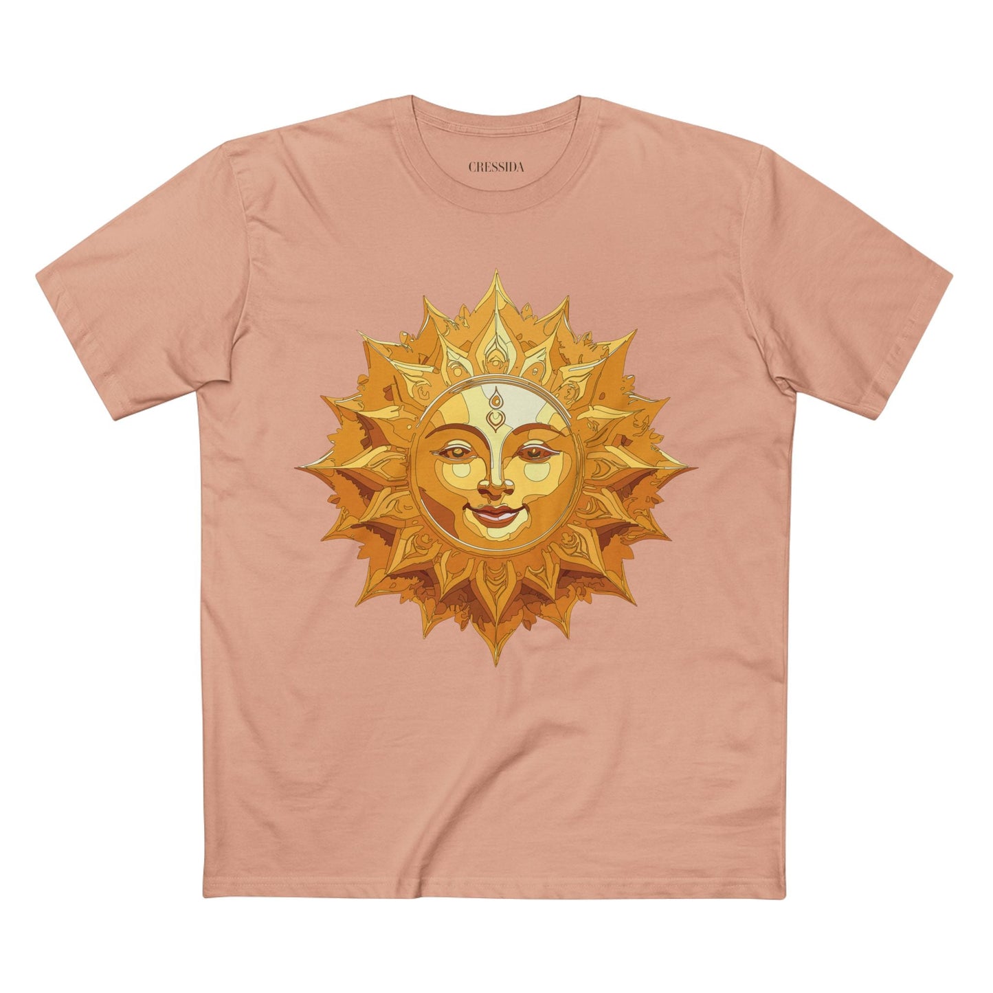 Gold Sun Graphic Unisex 100 Cotton T-Shirt with Golden Art Design 21