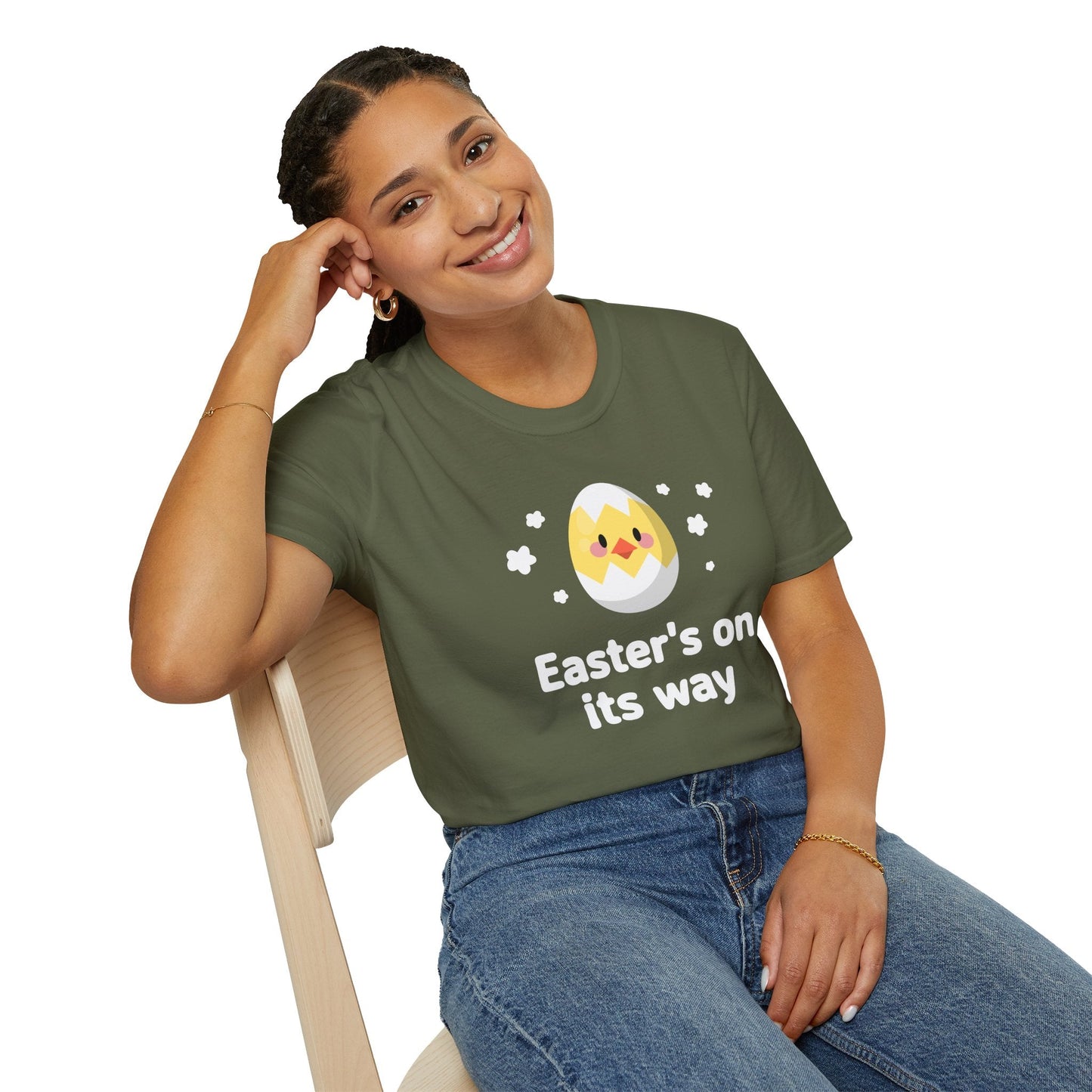 Easter Day T Shirt with Easter Design and Signature Print Unisex Gildan Softstyle Tee One Hundred Percent Cotton