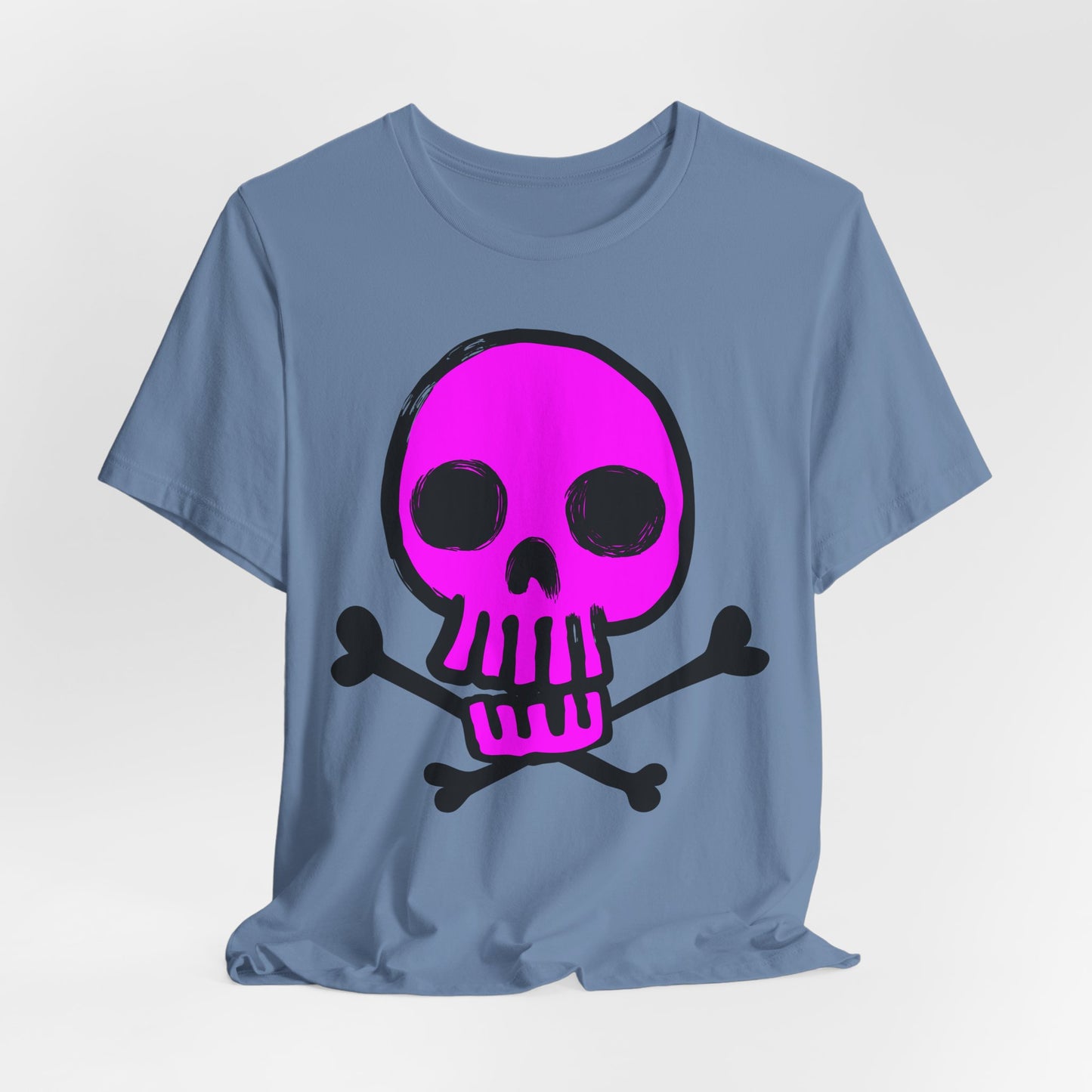 Pink Skull Graphic Design Tee, Skull Shirt, Vintage Tees, Art Design T-Shirt, Vintage Graphic Tee, Art Shirts with Skulls