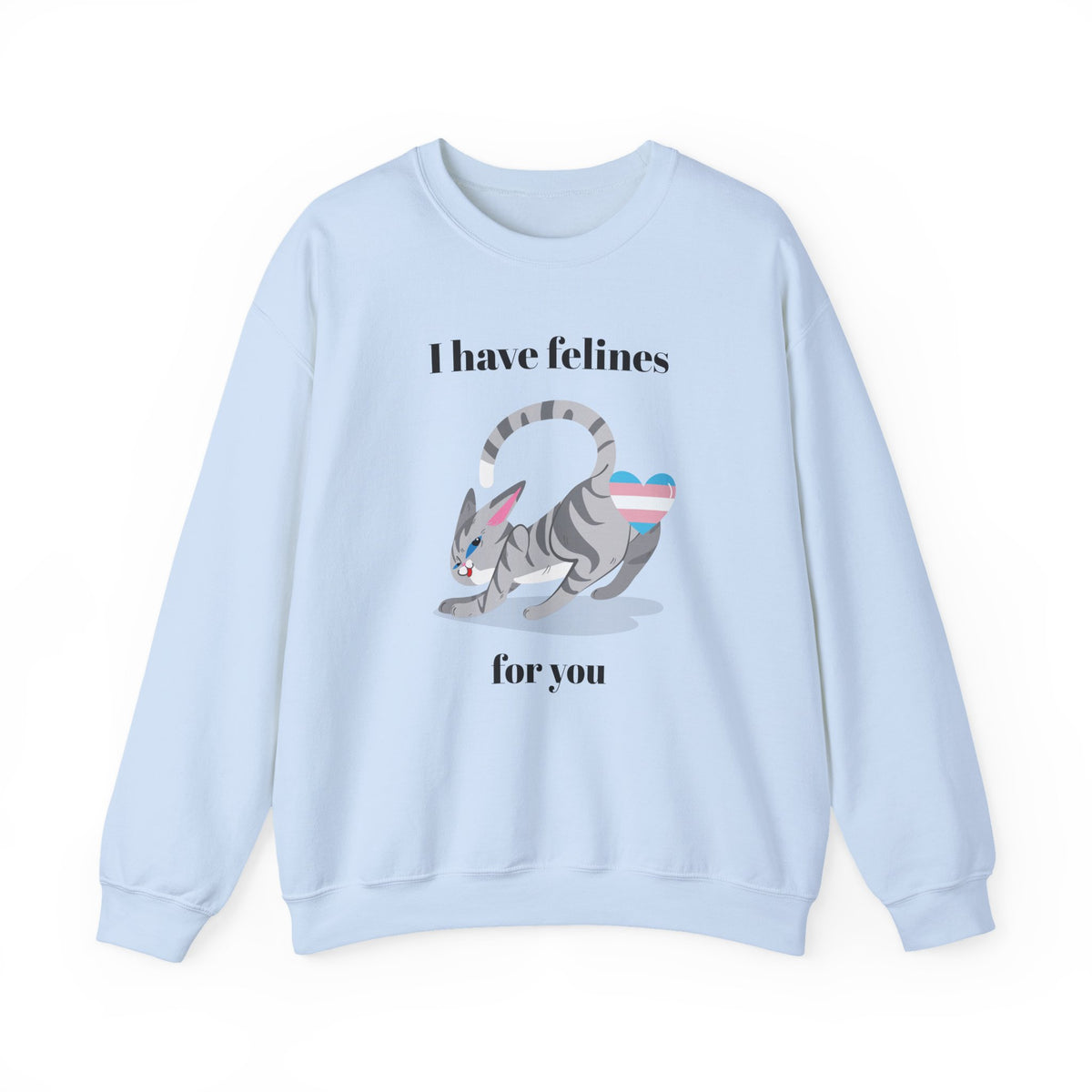Cat Graphic Valentine's Day Sweatshirt Unisex 50/50 Cotton-Poly Animal Sweatshirt w05