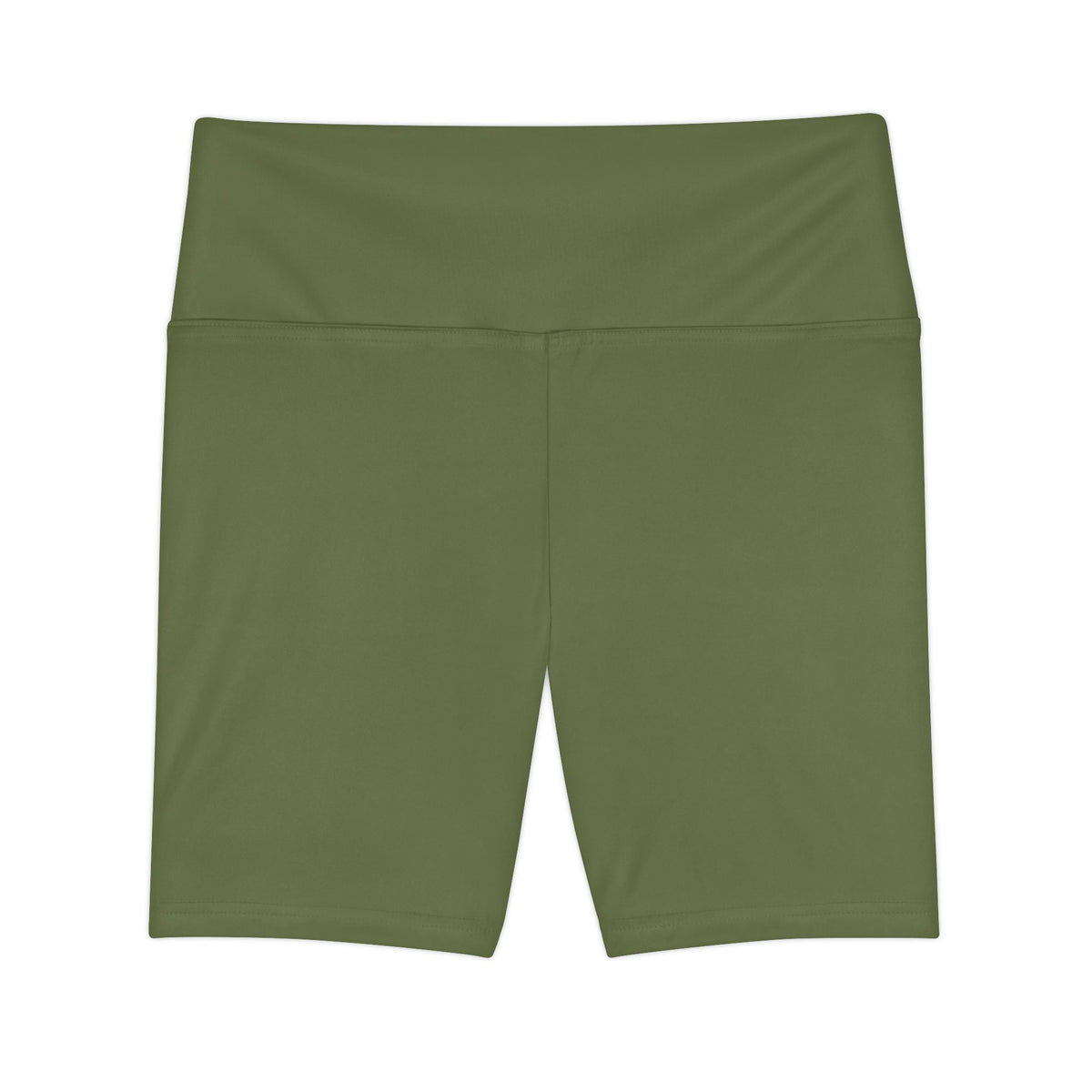 Moss Olive High-Waist Women's Workout Shorts - Athletic Biker Shorts