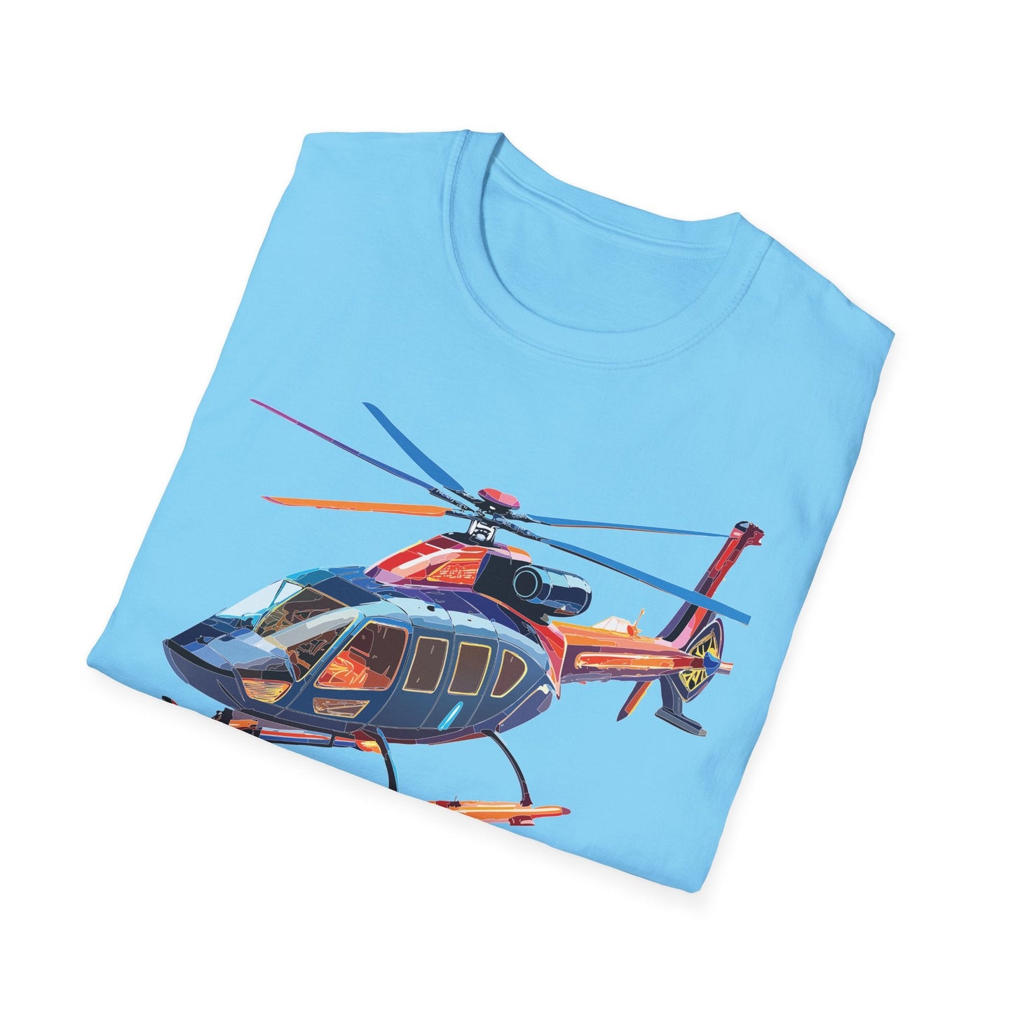 Chopper Helicopter Graphic T Shirt Unisex Softstyle Cotton Short Sleeve Artwork Design