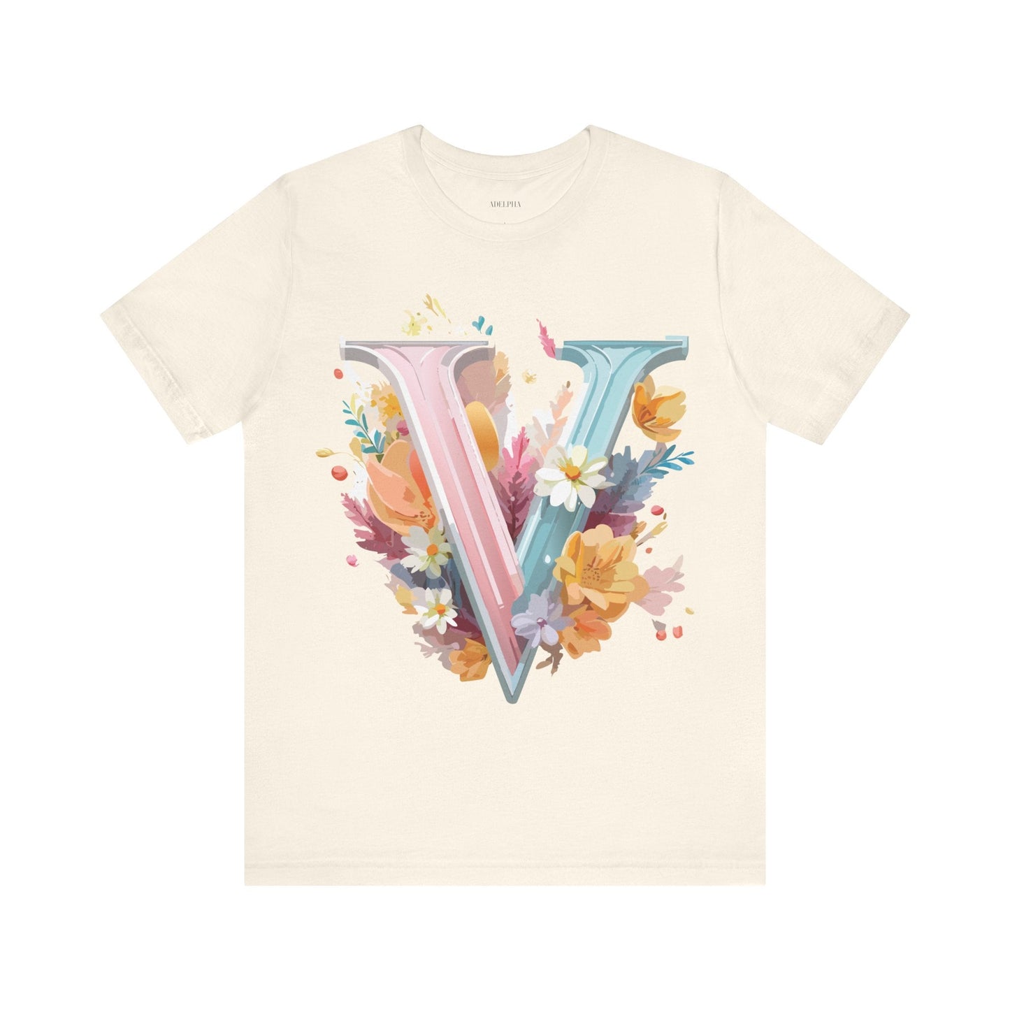 Letter V Graphic Tee Unisex Jersey Short Sleeve Art Design  Vintage Inspired