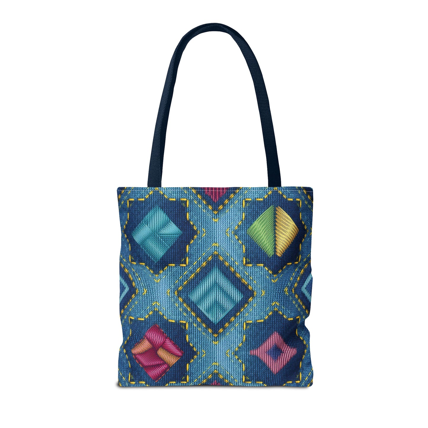 Denim Fabric Imitation Print Unisex Canvas Bag Poly Spun 3 Sizes Tote Bag 189-3