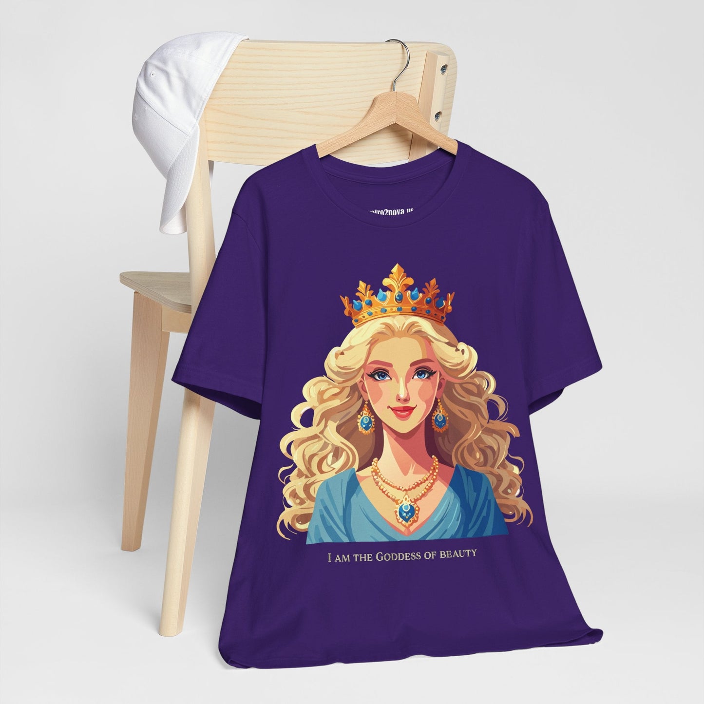 Goddess Graphic Cotton Tee Unisex Short Sleeve By Retro2Nova Original Art Vintage Inspired