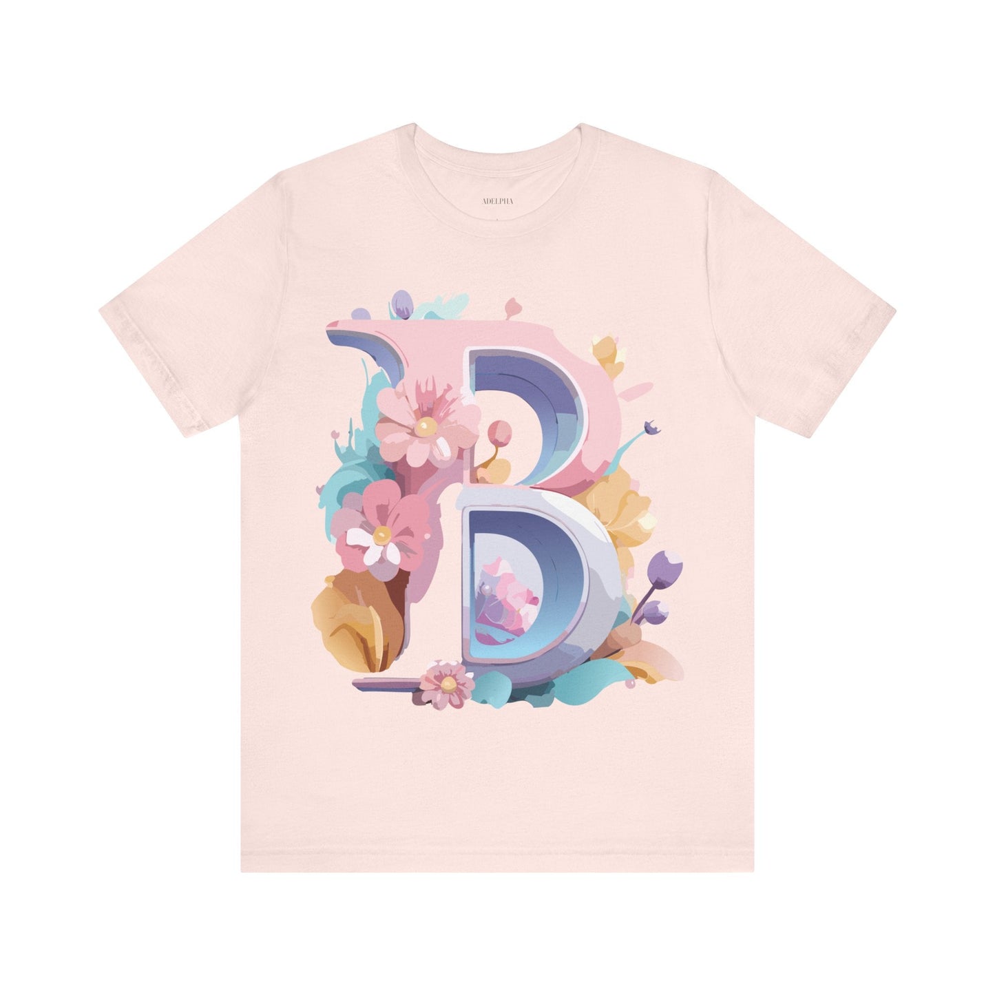 Letter B Shirt Unisex Graphic Tee By Adelpha With Vintage Inspired Artwork Short Sleeve
