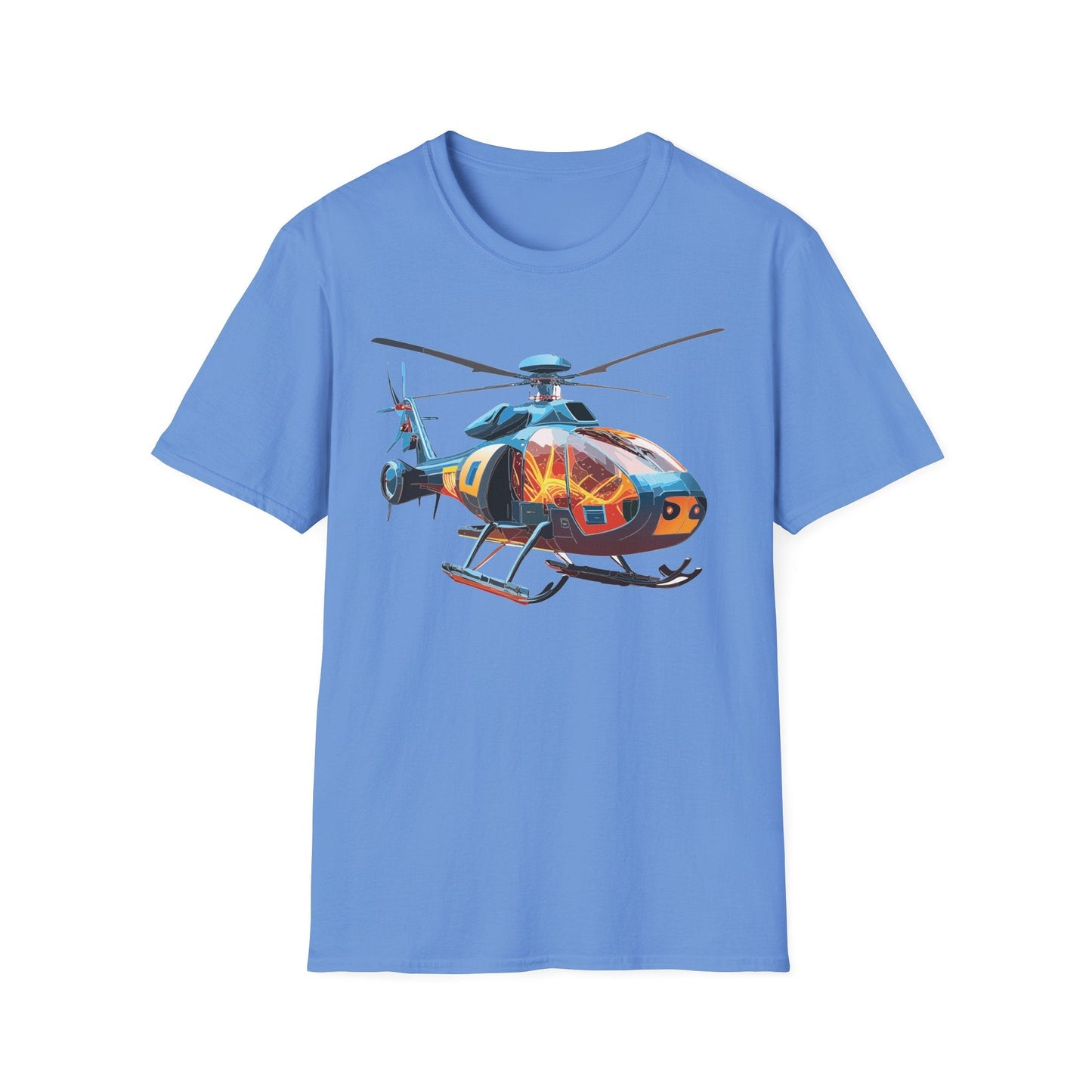 Helicopter Chopper Shirt Unisex Gildan Softstyle 64000 Short Sleeve Tee For Everyday Wear