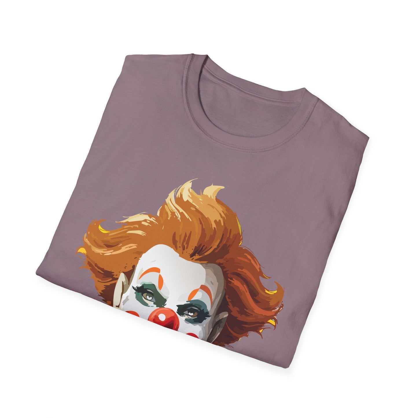 Clown Theme T Shirt Funny Man Circus Scary Man Unisex Gildan Softstyle Graphic Tee Everyday Wear