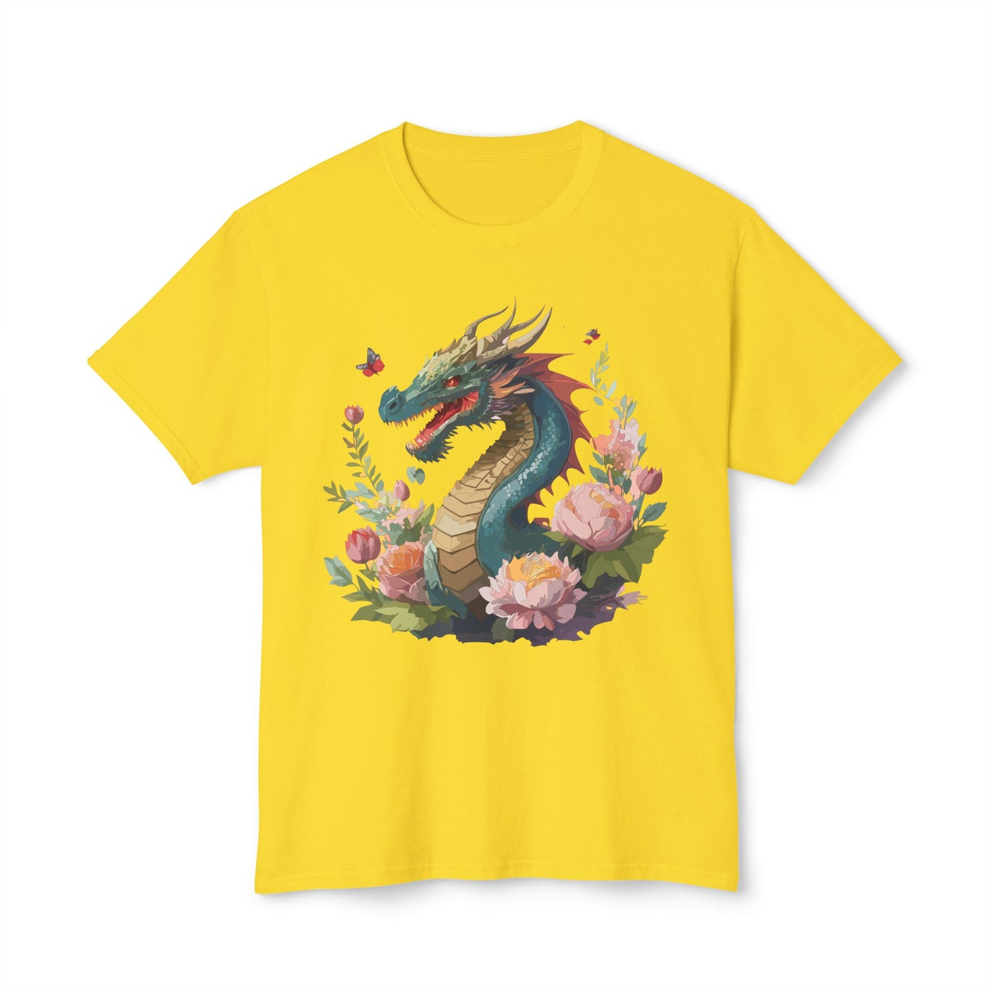 Dragon T-Shirt, Vintage Dragon Tee, Floral Tees, Dragon Art Design Shirt, Tee Shirt with Dragon 8