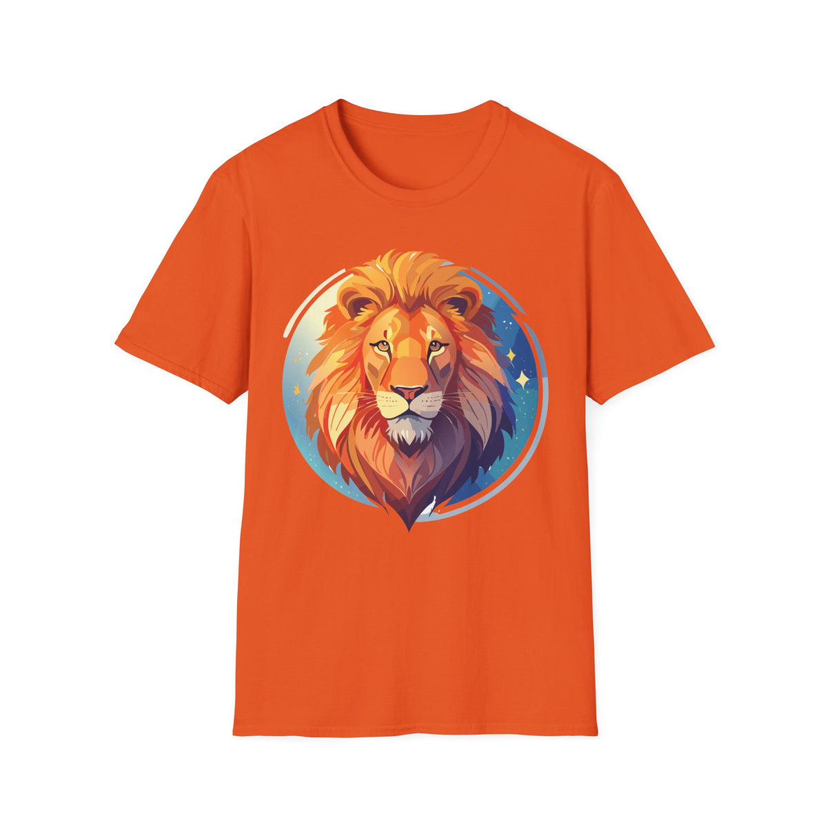Regal Lion Portrait T-Shirt | Colorful Lion Face Illustration