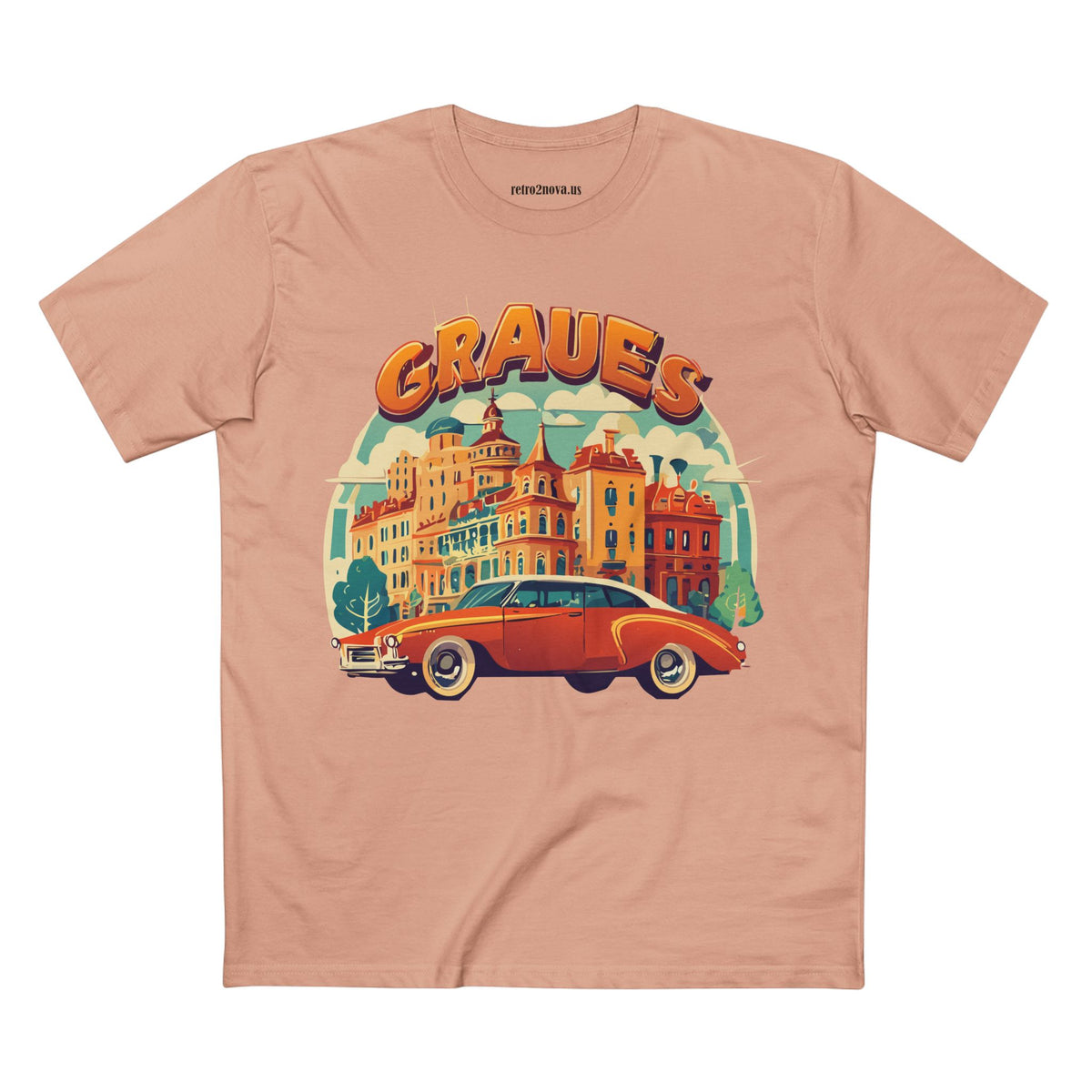Retro Car Vintage Graphic Tee Staple Unisex 100 Cotton Tee Shirt - RC-25