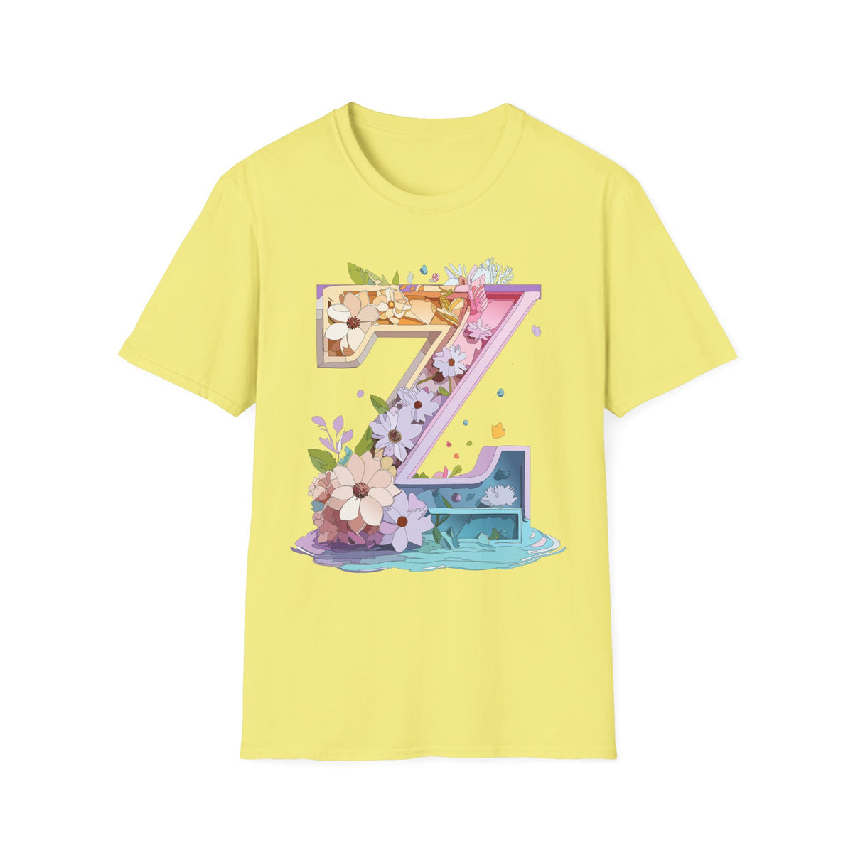 Floral Number 7 T-Shirt | Floral 7 Tee, Birthday 7th, Botanical Number Shirt
